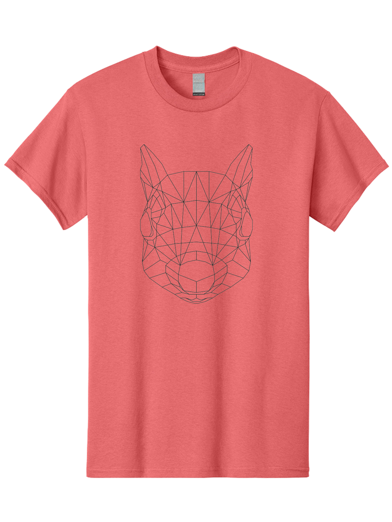 Wolf-Head Men'S Graphic Tee, 100% Cotton, Comfortable Casual Summer Wear, Machine Washable, Wolf Head, Low Poly Art, Geometric Design, Modern Illustration, Futuristic Style, Digital Graphics, Abstract Animal, Polygon Mesh - Aaa739 5
