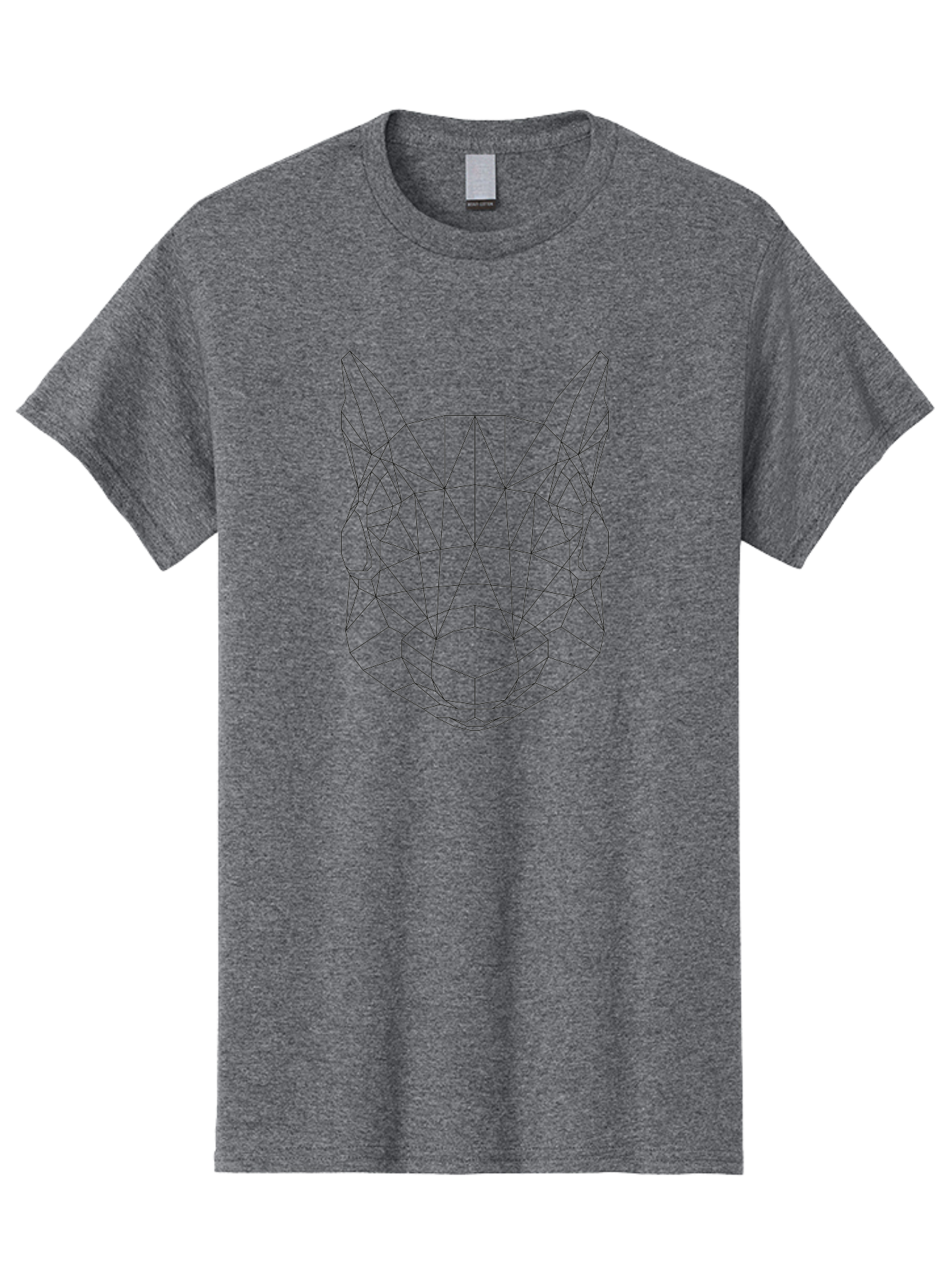 Wolf-Head Men'S Graphic Tee, 100% Cotton, Comfortable Casual Summer Wear, Machine Washable, Wolf Head, Low Poly Art, Geometric Design, Modern Illustration, Futuristic Style, Digital Graphics, Abstract Animal, Polygon Mesh - Aaa739 27