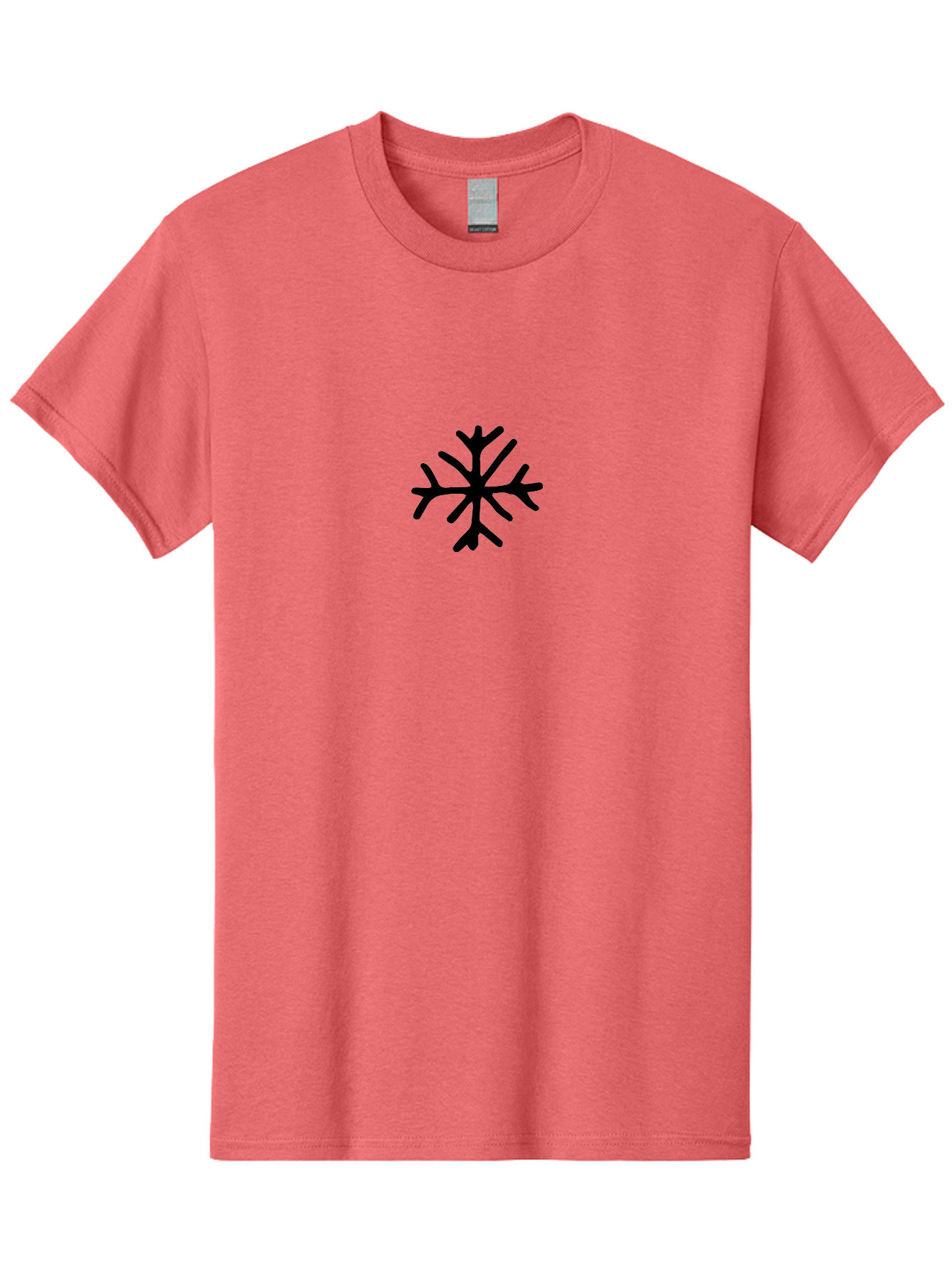 Asterisk-3 Men'S Graphic Tee, 100% Cotton, Comfortable Casual Summer Wear, Machine Washable, Black Snowflake, Winter Symbol, Frosty Design, Icy Pattern, Snow Crystal, Cold Weather Icon, Abstract Art, Simple Graphics - Aaa746 3