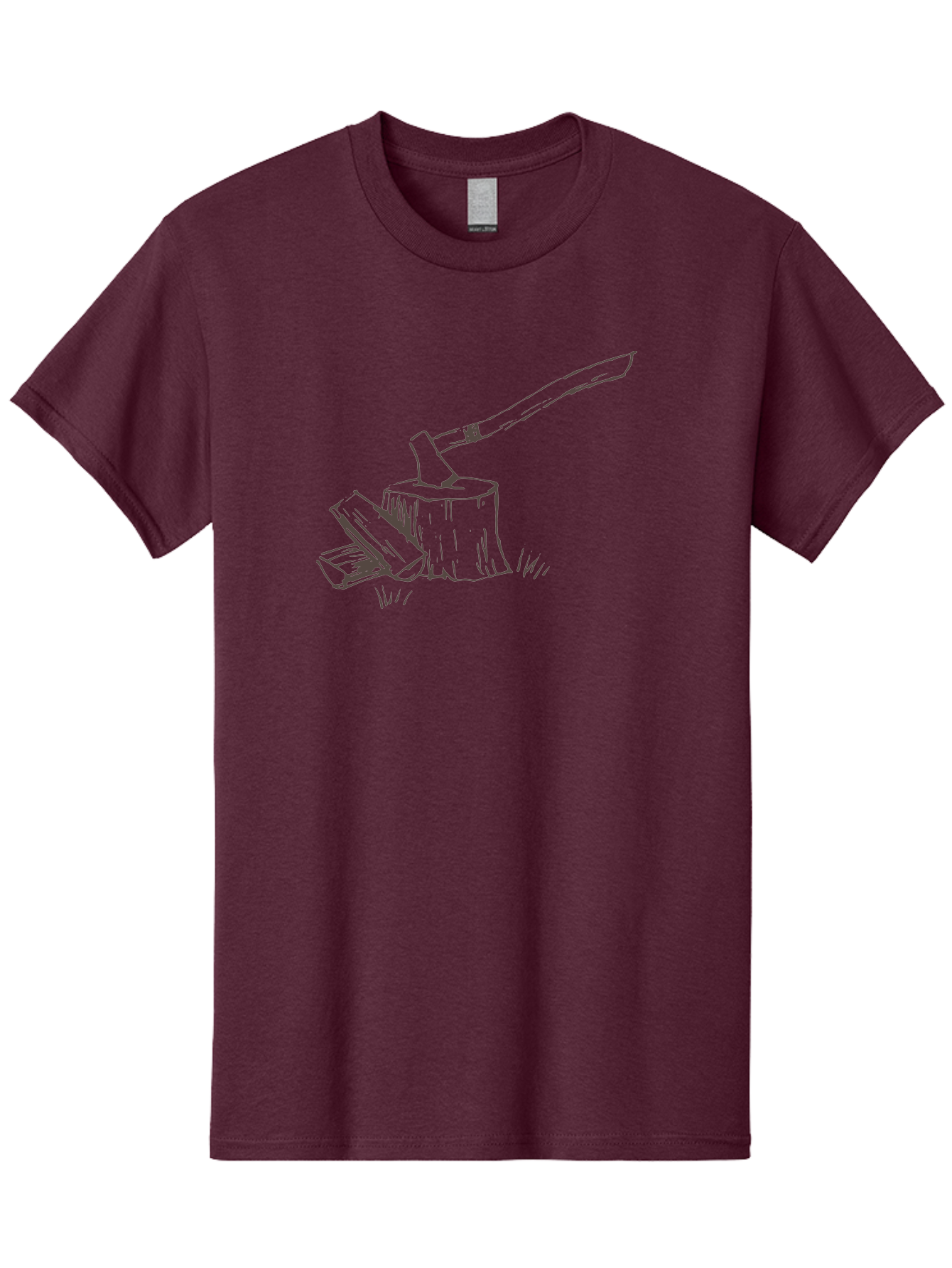 Axe-Chopping-Wood Men'S Graphic Tee, 100% Cotton, Comfortable Casual Summer Wear, Machine Washable, Axe On Chopping Block, Chopping Wood, Log Splitting, Firewood Preparation, Rustic Tools, Outdoor Activity, Axe Handle, Wooden Stump - Aaa749 25