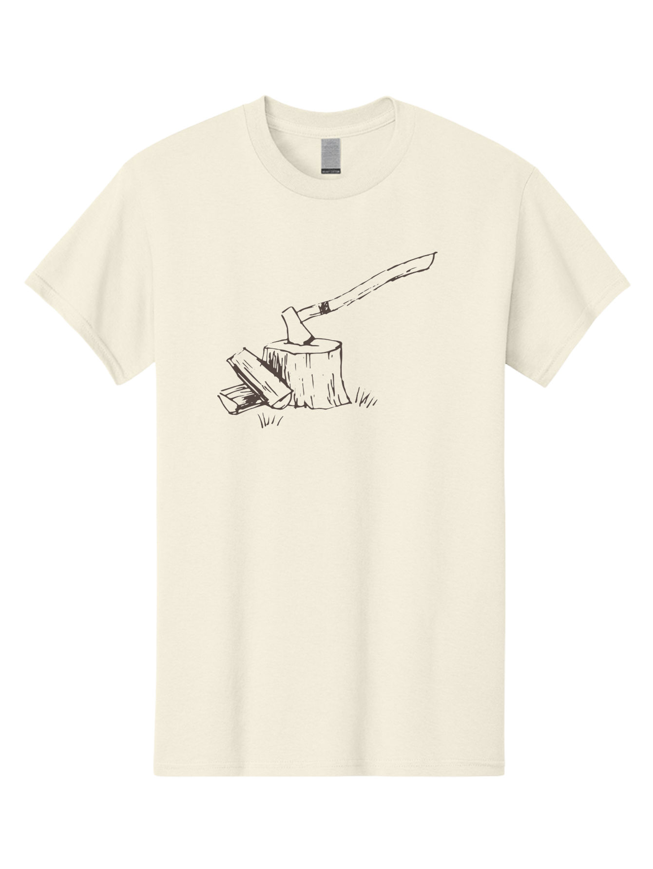 Axe-Chopping-Wood Men'S Graphic Tee, 100% Cotton, Comfortable Casual Summer Wear, Machine Washable, Axe On Chopping Block, Chopping Wood, Log Splitting, Firewood Preparation, Rustic Tools, Outdoor Activity, Axe Handle, Wooden Stump - Aaa749 17