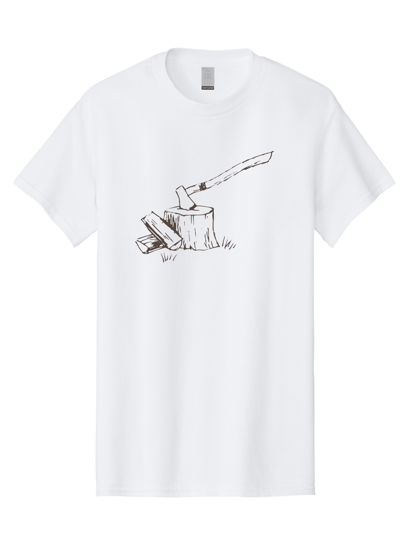 Axe-Chopping-Wood Men'S Graphic Tee, 100% Cotton, Comfortable Casual Summer Wear, Machine Washable, Axe On Chopping Block, Chopping Wood, Log Splitting, Firewood Preparation, Rustic Tools, Outdoor Activity, Axe Handle, Wooden Stump - Aaa749 21