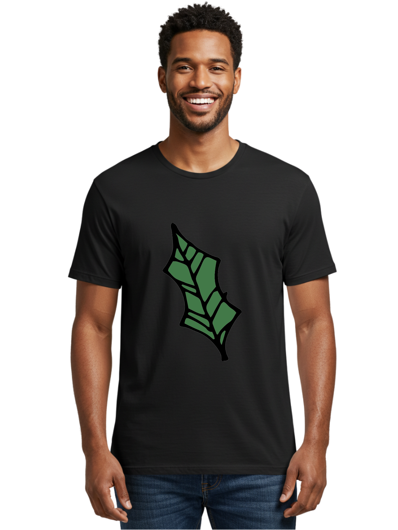 Bat-Wing Men'S Graphic Tee, 100% Cotton, Comfortable Casual Summer Wear, Machine Washable, Cartoon Bat, Simple Design, Dark Green, Black Outline, Geometric Shapes, Cartoon Style, Simple Illustration, Bat Symbol, Graphic Element - Aaa752 6