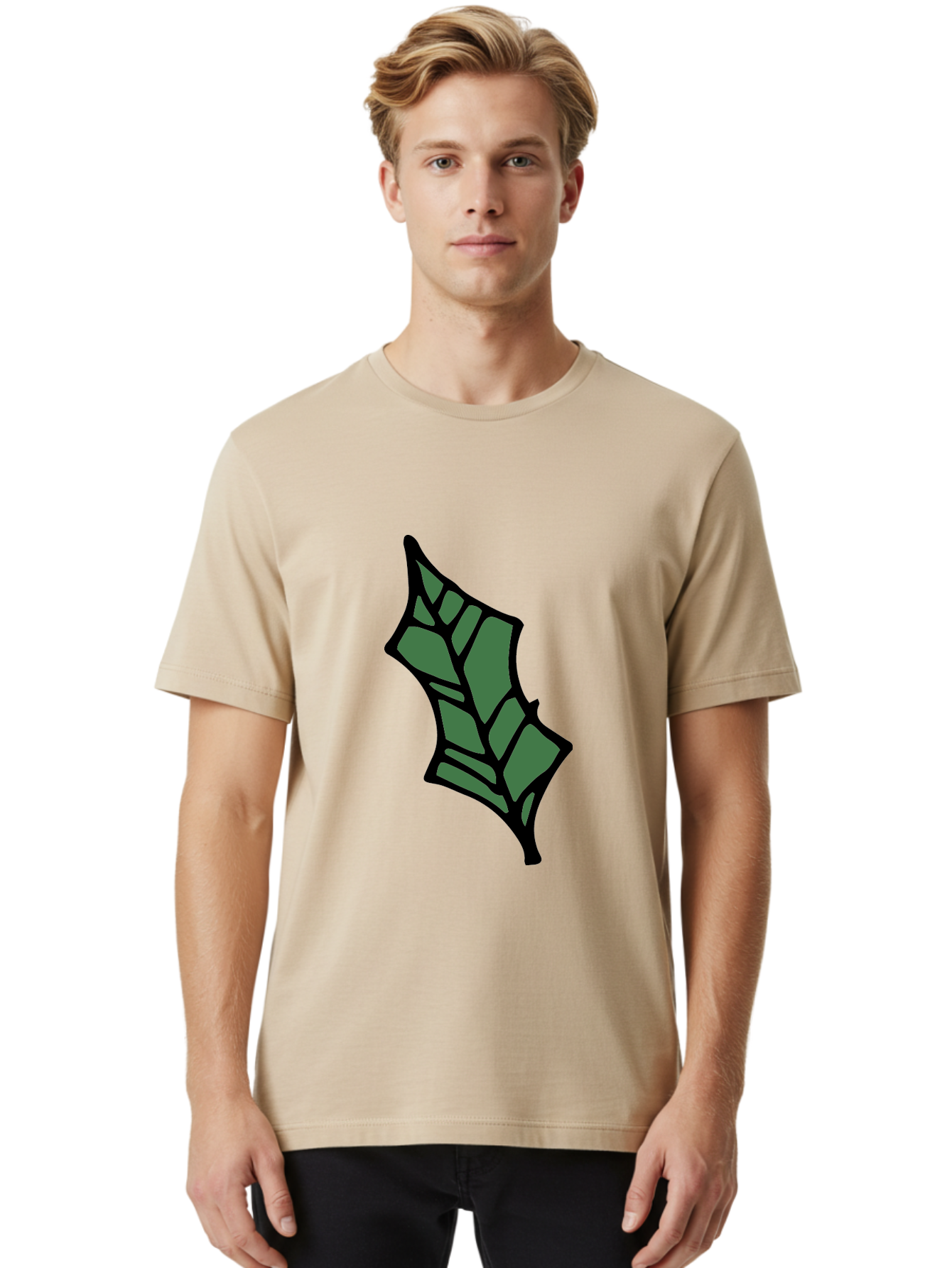Bat-Wing Men'S Graphic Tee, 100% Cotton, Comfortable Casual Summer Wear, Machine Washable, Cartoon Bat, Simple Design, Dark Green, Black Outline, Geometric Shapes, Cartoon Style, Simple Illustration, Bat Symbol, Graphic Element - Aaa752 10