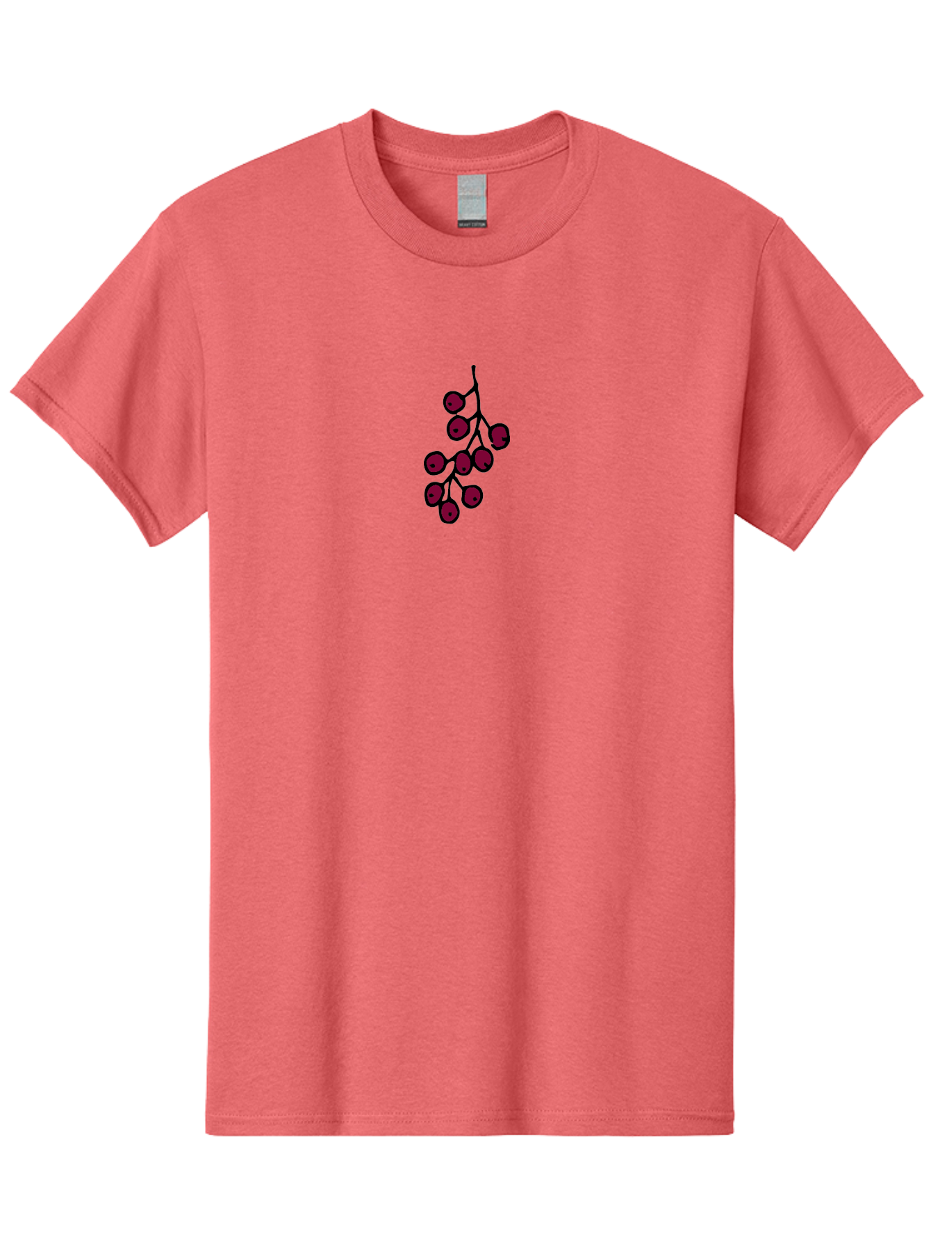 Berries Men'S Graphic Tee, 100% Cotton, Comfortable Casual Summer Wear, Machine Washable, Cluster Of Red Berries, Dark Red Color, Simple Design, Minimalist Illustration, Fruit Branch, Autumn Theme - Aaa754 5