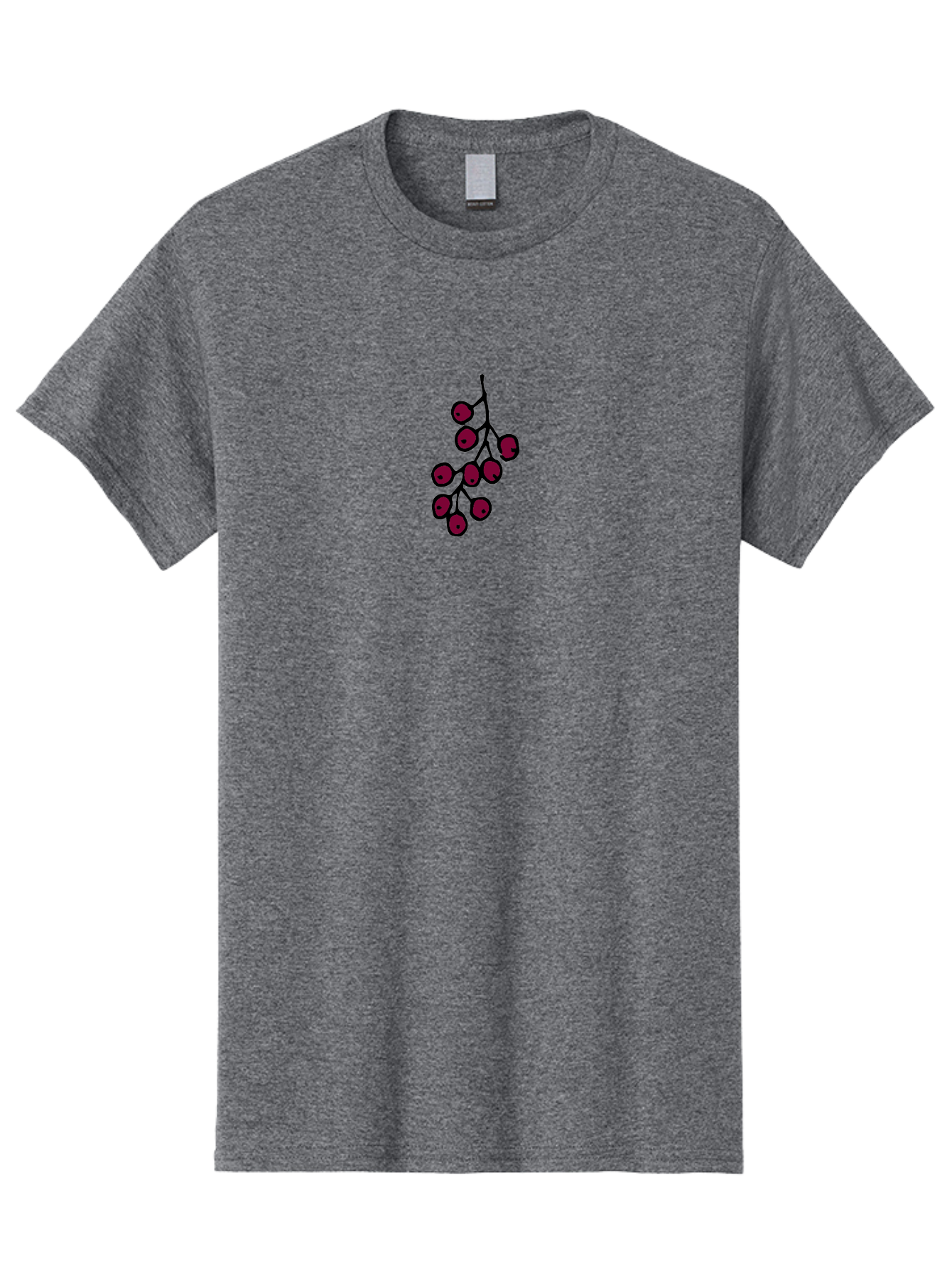 Berries Men'S Graphic Tee, 100% Cotton, Comfortable Casual Summer Wear, Machine Washable, Cluster Of Red Berries, Dark Red Color, Simple Design, Minimalist Illustration, Fruit Branch, Autumn Theme - Aaa754 9
