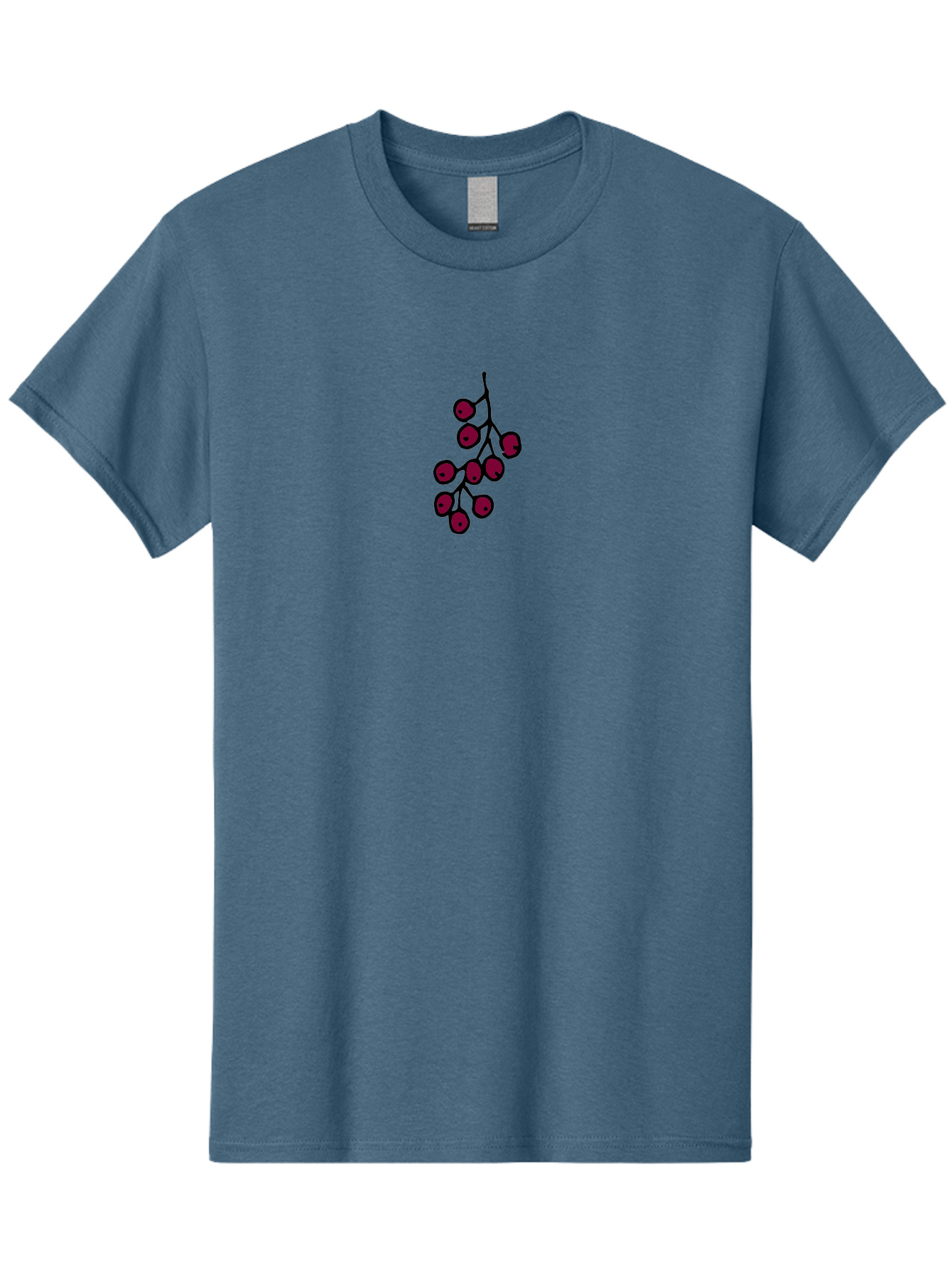 Berries Men'S Graphic Tee, 100% Cotton, Comfortable Casual Summer Wear, Machine Washable, Cluster Of Red Berries, Dark Red Color, Simple Design, Minimalist Illustration, Fruit Branch, Autumn Theme - Aaa754 11