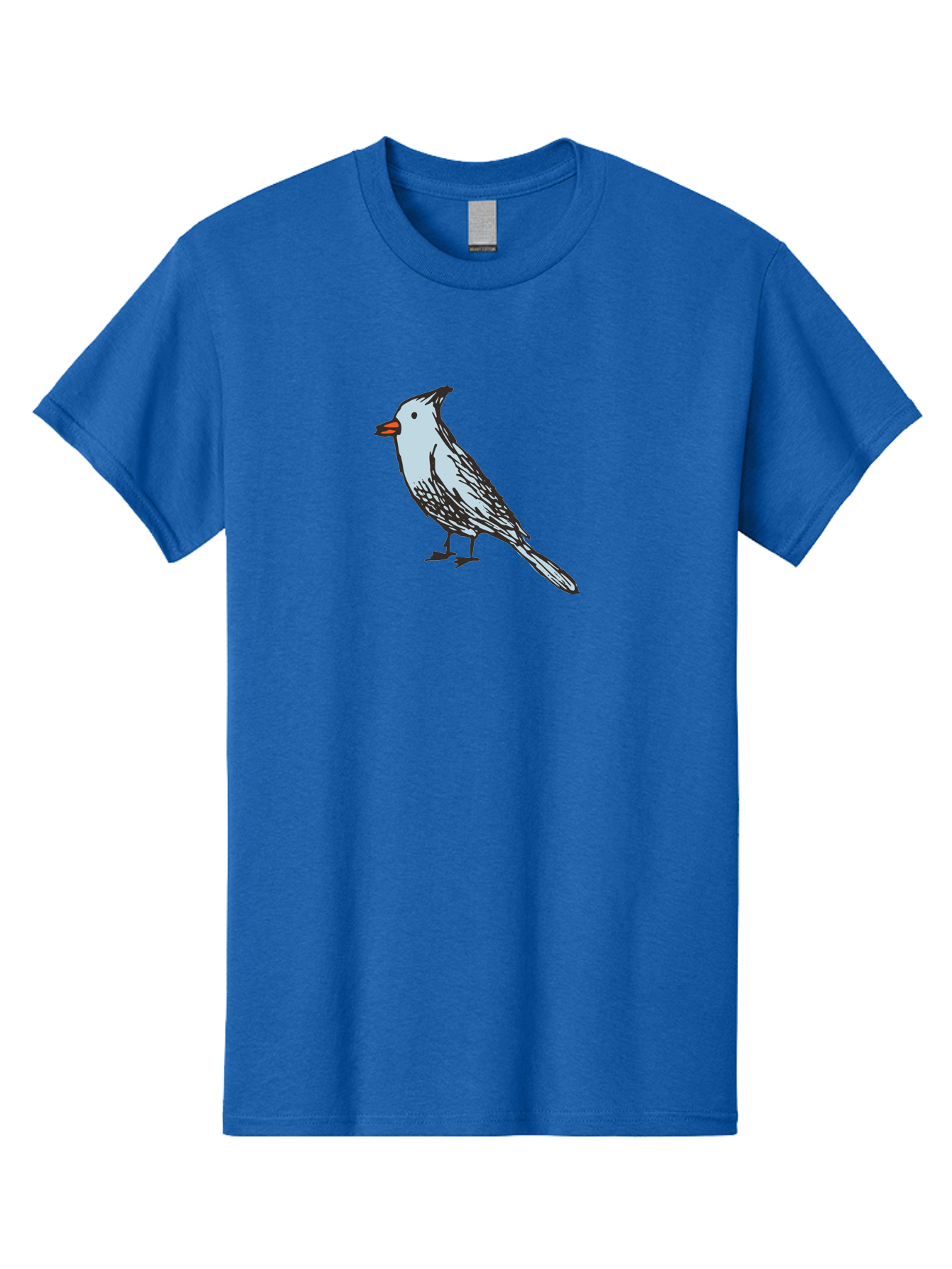 Bird-1 Men'S Graphic Tee, 100% Cotton, Comfortable Casual Summer Wear, Machine Washable, Cartoon Bird, Simple Drawing, White Bird, Black Feathers, Orange Beak, Childish Art, Minimalist Design, Stylized Illustration, Simple Shapes, Cute Bird - Aaa755 17