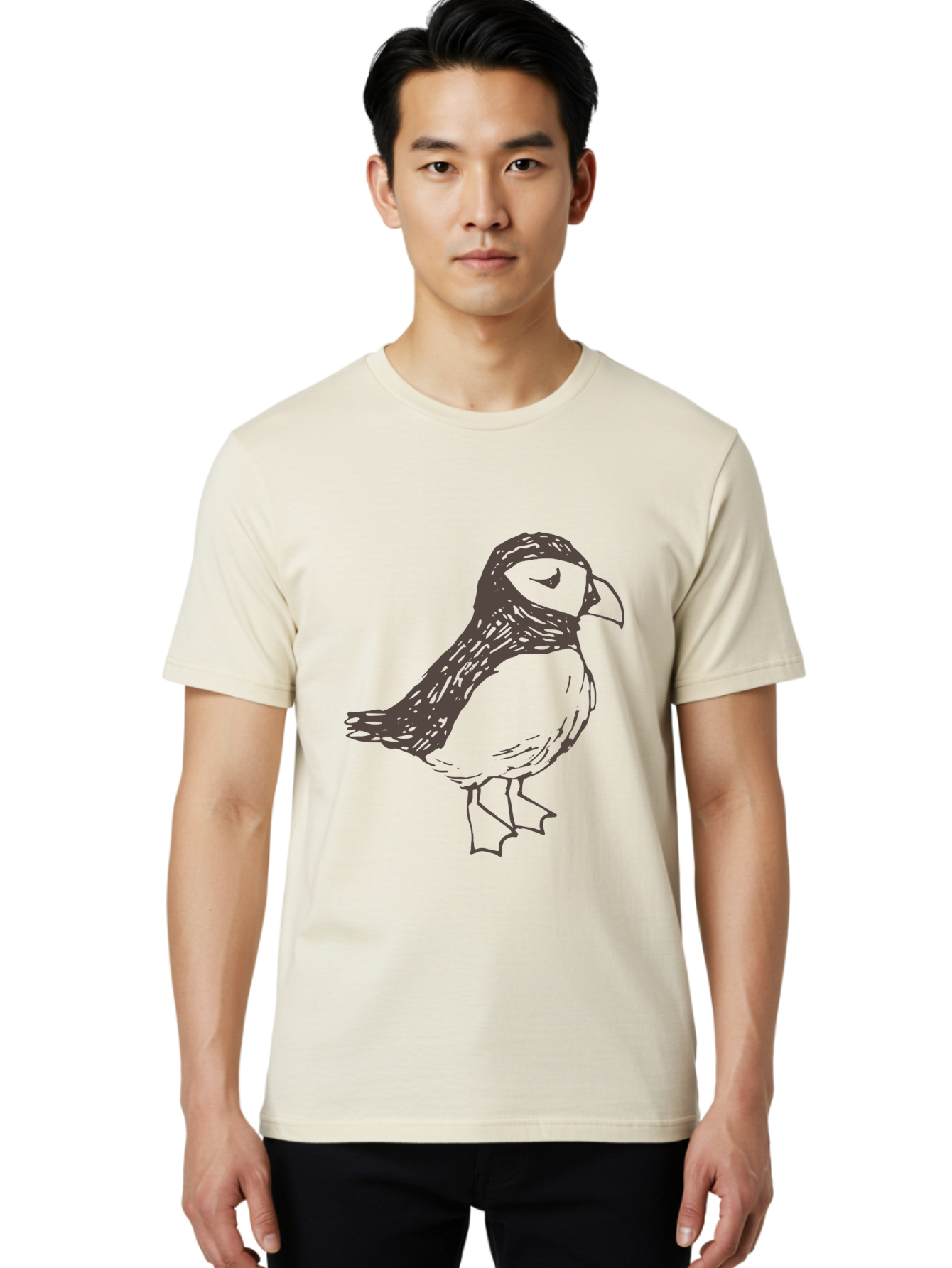 Bird Men'S Graphic Tee, 100% Cotton, Comfortable Casual Summer Wear, Machine Washable, Sketch Of Bird, Bird Drawing, Simple Art, Minimalist Design, Bird Species, Wildlife Illustration, Birdwatching, Nature Art - Aaa757 14