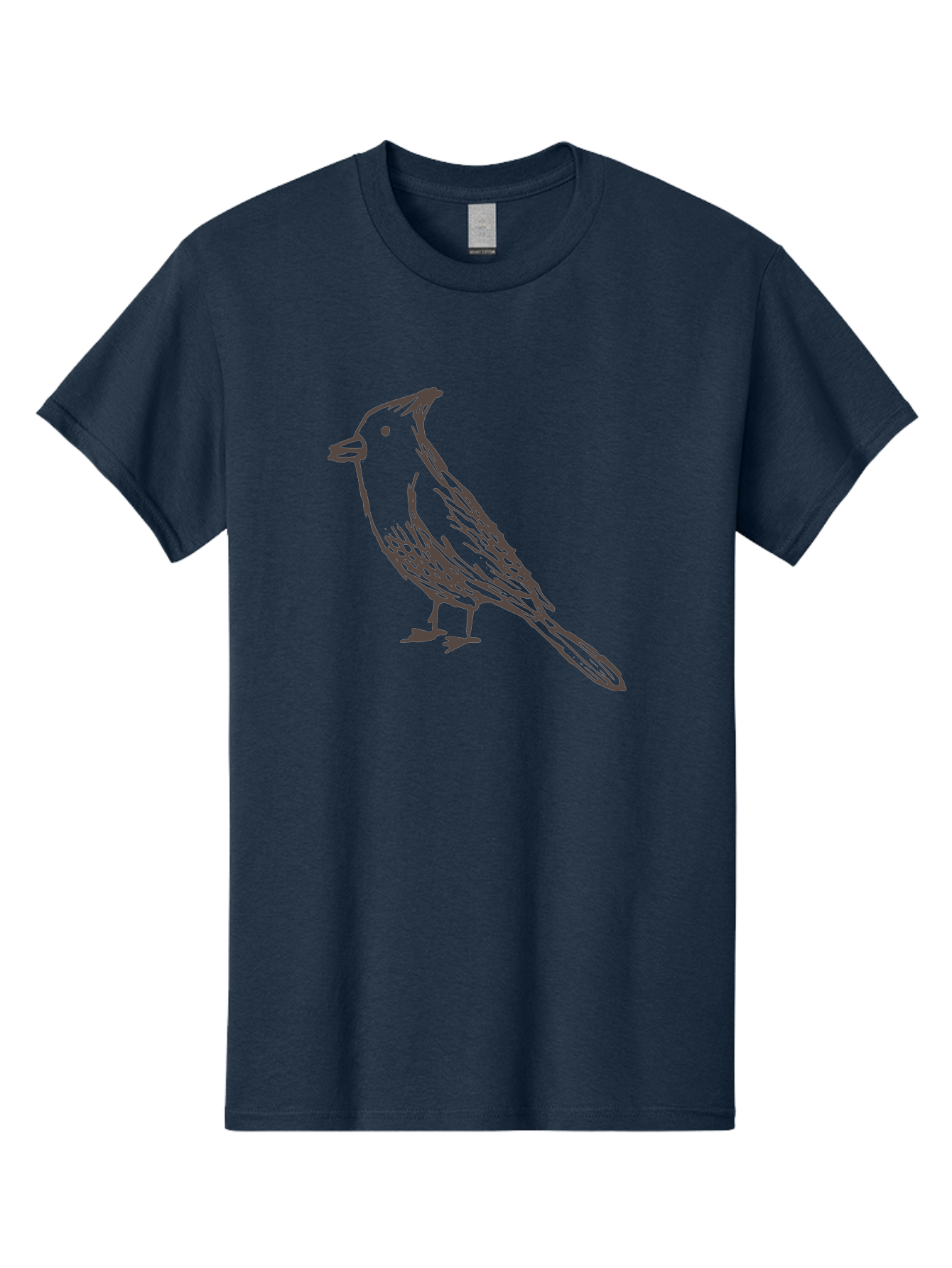 Black-Bird Men'S Graphic Tee, 100% Cotton, Comfortable Casual Summer Wear, Machine Washable, Simple Line Drawing, Bird Silhouette, Wildlife Art, Minimalist Design, Feathered Friend, Songbird - Aaa758 13