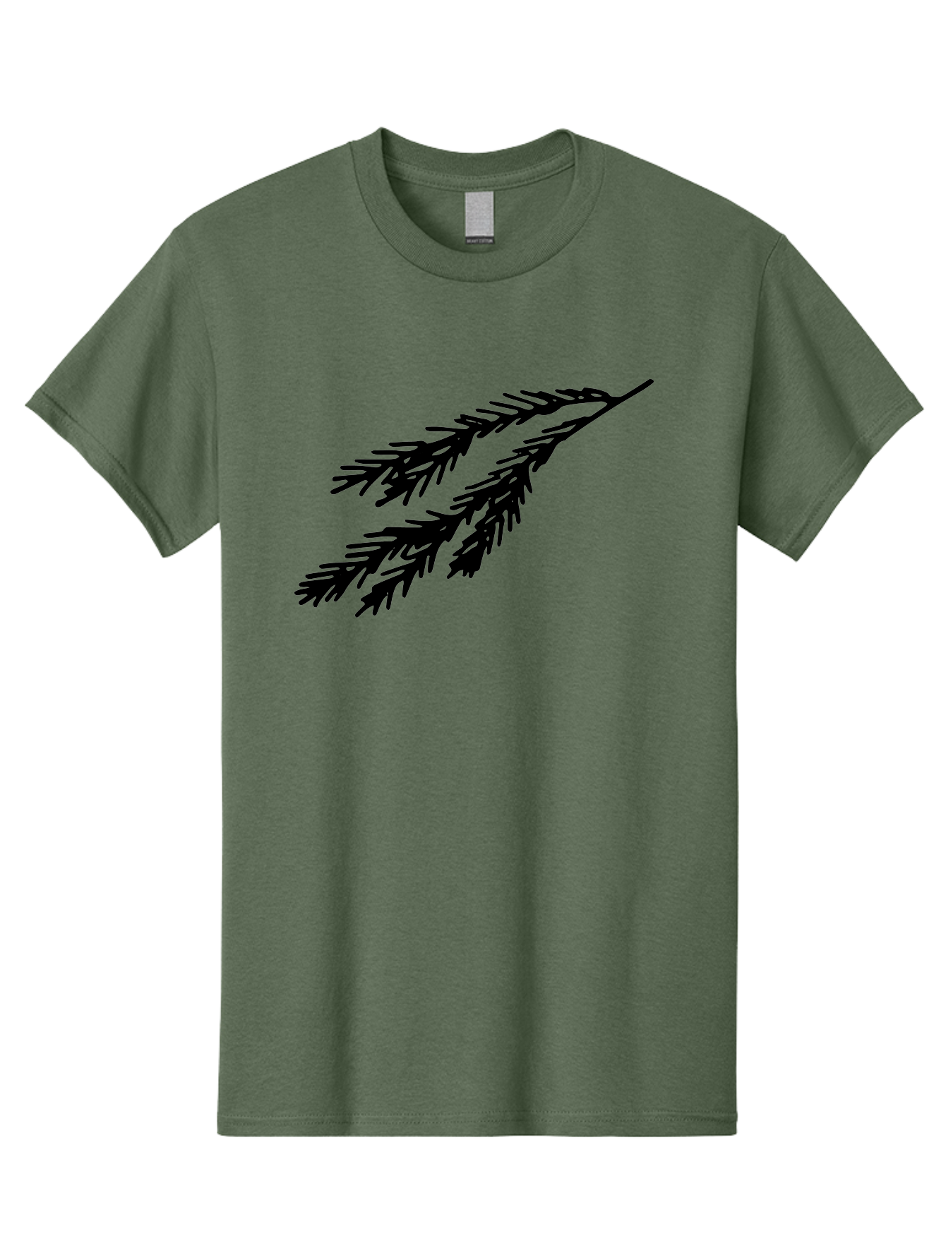 Black-Branches Men'S Graphic Tee, 100% Cotton, Comfortable Casual Summer Wear, Machine Washable, Fir Branch Silhouette, Black Fir Branch, Simple Design, Minimalist Art, Evergreen Branch, Botanical Illustration, Graphic Design Element - Aaa759 15
