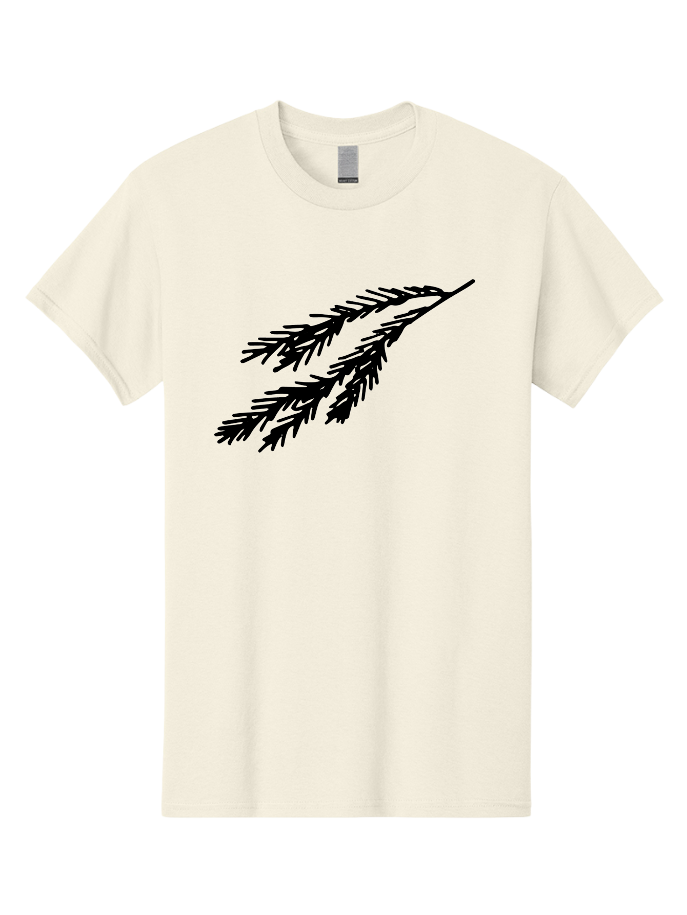 Black-Branches Men'S Graphic Tee, 100% Cotton, Comfortable Casual Summer Wear, Machine Washable, Fir Branch Silhouette, Black Fir Branch, Simple Design, Minimalist Art, Evergreen Branch, Botanical Illustration, Graphic Design Element - Aaa759 17