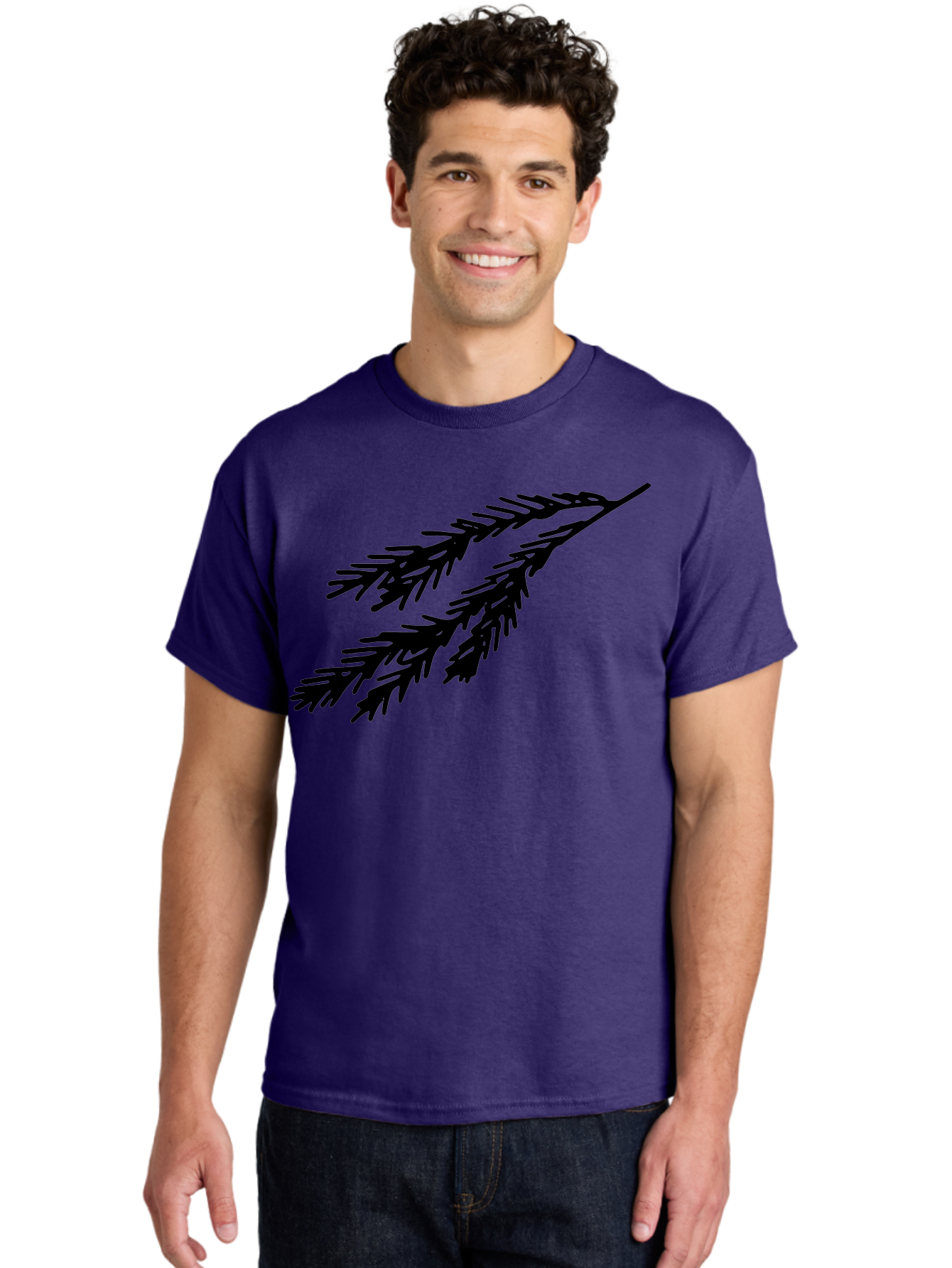 Black-Branches Men'S Graphic Tee, 100% Cotton, Comfortable Casual Summer Wear, Machine Washable, Fir Branch Silhouette, Black Fir Branch, Simple Design, Minimalist Art, Evergreen Branch, Botanical Illustration, Graphic Design Element - Aaa759 22