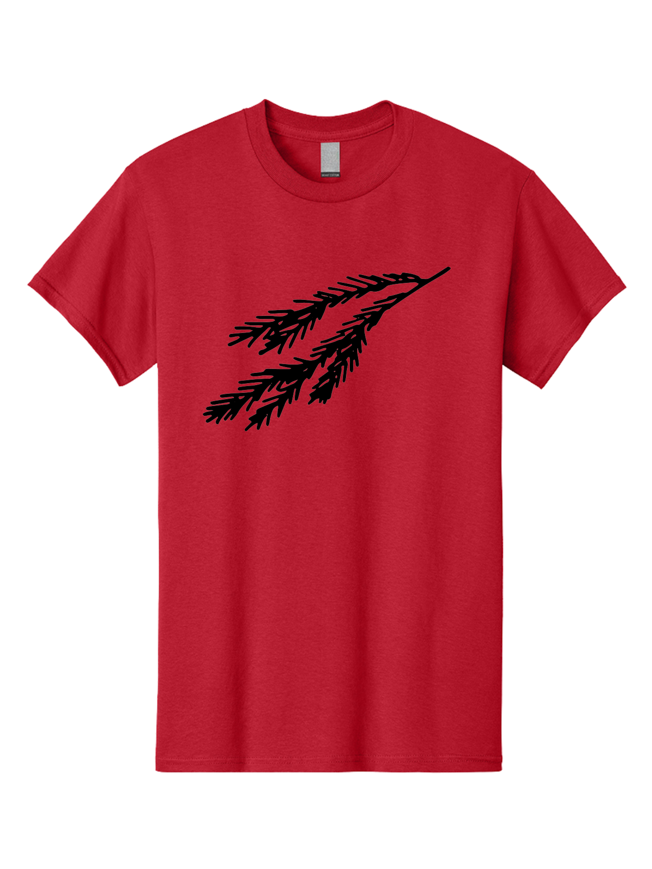 Black-Branches Men'S Graphic Tee, 100% Cotton, Comfortable Casual Summer Wear, Machine Washable, Fir Branch Silhouette, Black Fir Branch, Simple Design, Minimalist Art, Evergreen Branch, Botanical Illustration, Graphic Design Element - Aaa759 23