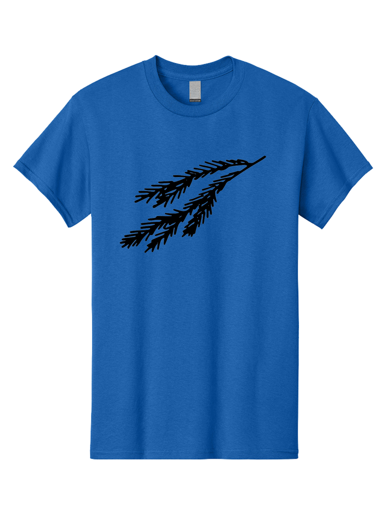 Black-Branches Men'S Graphic Tee, 100% Cotton, Comfortable Casual Summer Wear, Machine Washable, Fir Branch Silhouette, Black Fir Branch, Simple Design, Minimalist Art, Evergreen Branch, Botanical Illustration, Graphic Design Element - Aaa759 25
