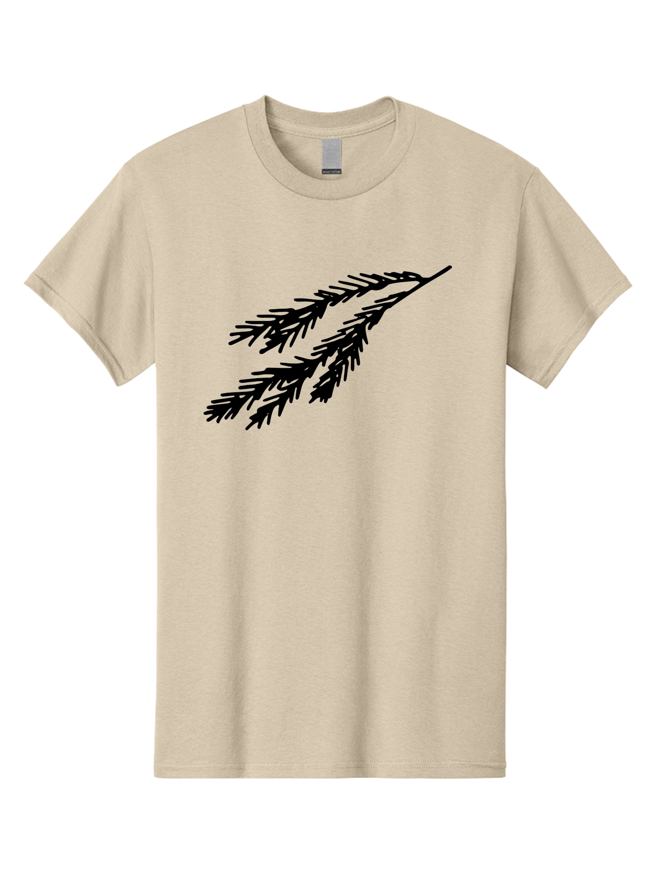 Black-Branches Men'S Graphic Tee, 100% Cotton, Comfortable Casual Summer Wear, Machine Washable, Fir Branch Silhouette, Black Fir Branch, Simple Design, Minimalist Art, Evergreen Branch, Botanical Illustration, Graphic Design Element - Aaa759 27