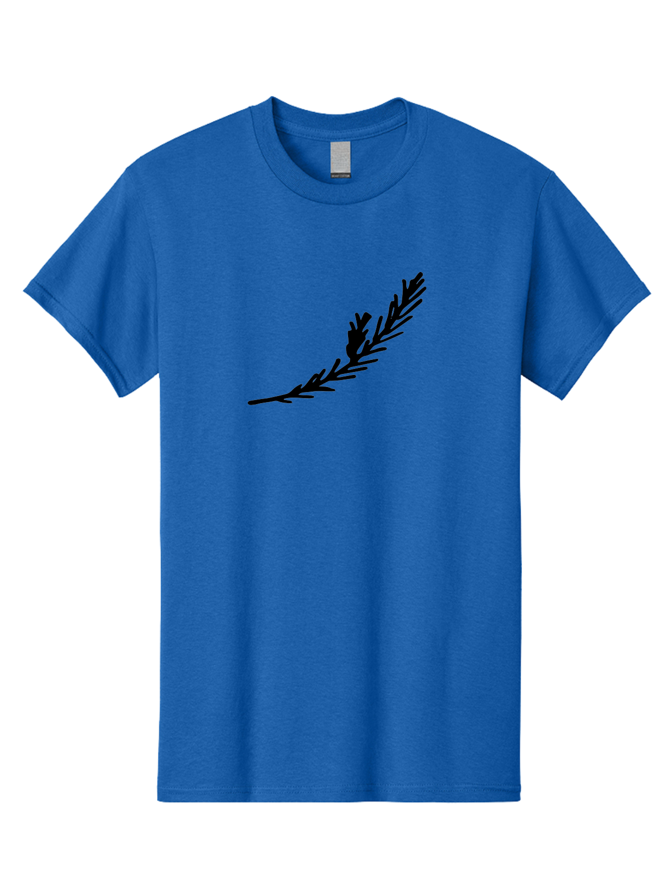 Black-Twig-Silhouette Men'S Graphic Tee, 100% Cotton, Comfortable Casual Summer Wear, Machine Washable, Pine Needles Silhouette, Minimalist Design, Simple Graphics, Sprig Of Pine, Black On Green, Foliage Icon, Nature Symbol - Aaa766 25
