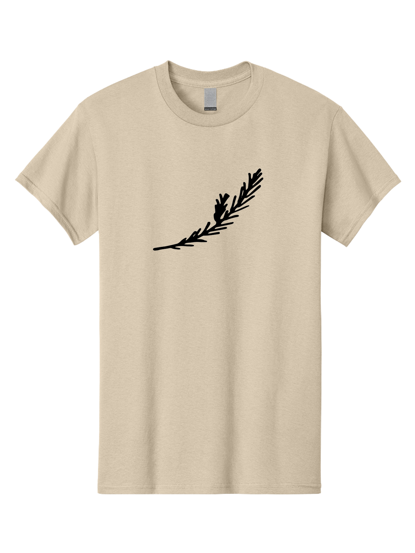 Black-Twig-Silhouette Men'S Graphic Tee, 100% Cotton, Comfortable Casual Summer Wear, Machine Washable, Pine Needles Silhouette, Minimalist Design, Simple Graphics, Sprig Of Pine, Black On Green, Foliage Icon, Nature Symbol - Aaa766 27