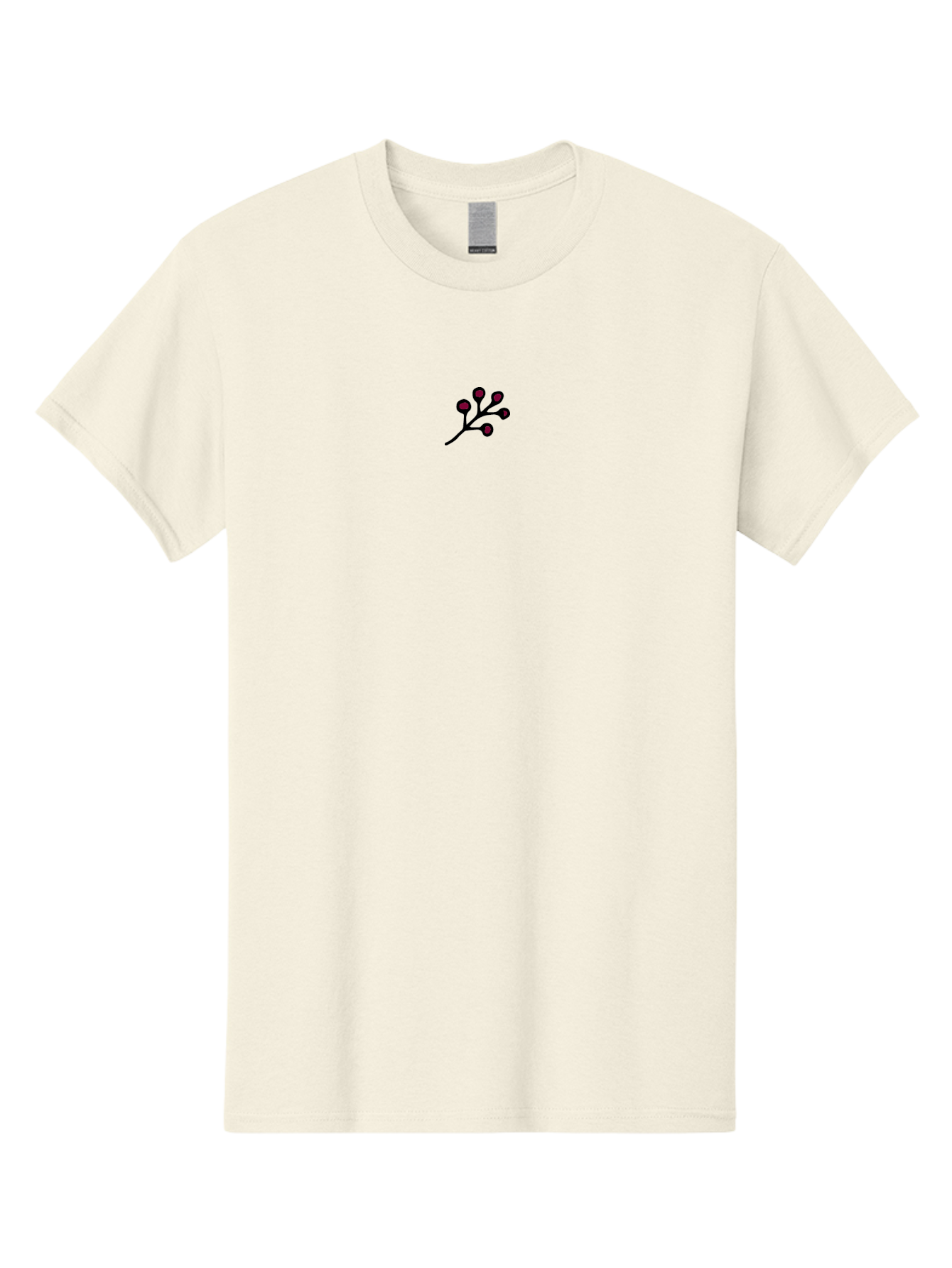 Blackberries Men'S Graphic Tee, 100% Cotton, Comfortable Casual Summer Wear, Machine Washable, Red Berries On A Branch, Minimalist Design, Simple Illustration, Dark Red Fruit, Black Stem, Floral Element, Decorative Graphic - Aaa767 17