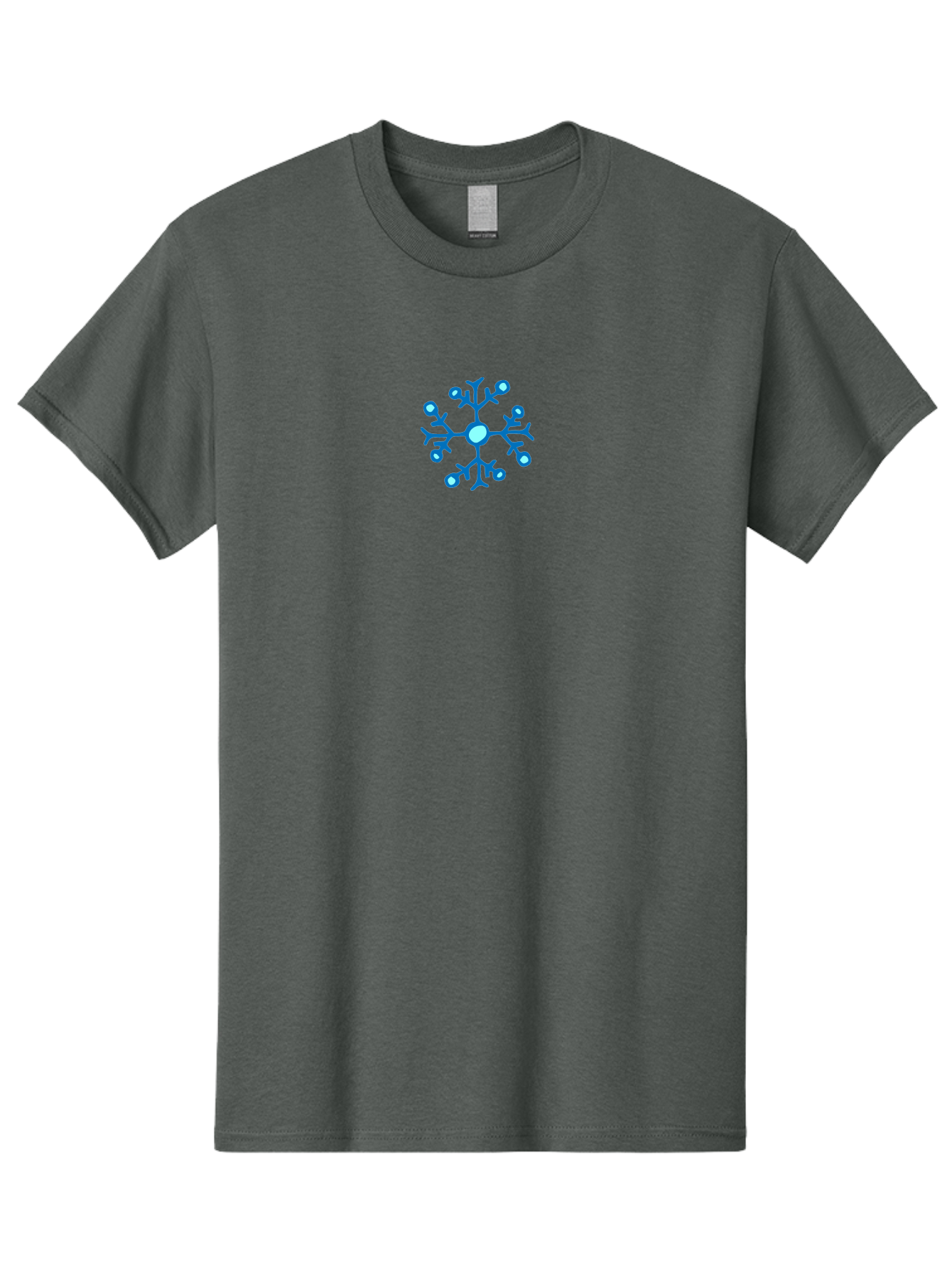 Blue-Snowflake Men'S Graphic Tee, 100% Cotton, Comfortable Casual Summer Wear, Machine Washable, Blue Snowflake, Winter Wonderland, Frosty Design, Icy Pattern, Delicate Flakes, Snow Crystal, Seasonal Decoration, Frozen Beauty, Winter Theme - Aaa769 3
