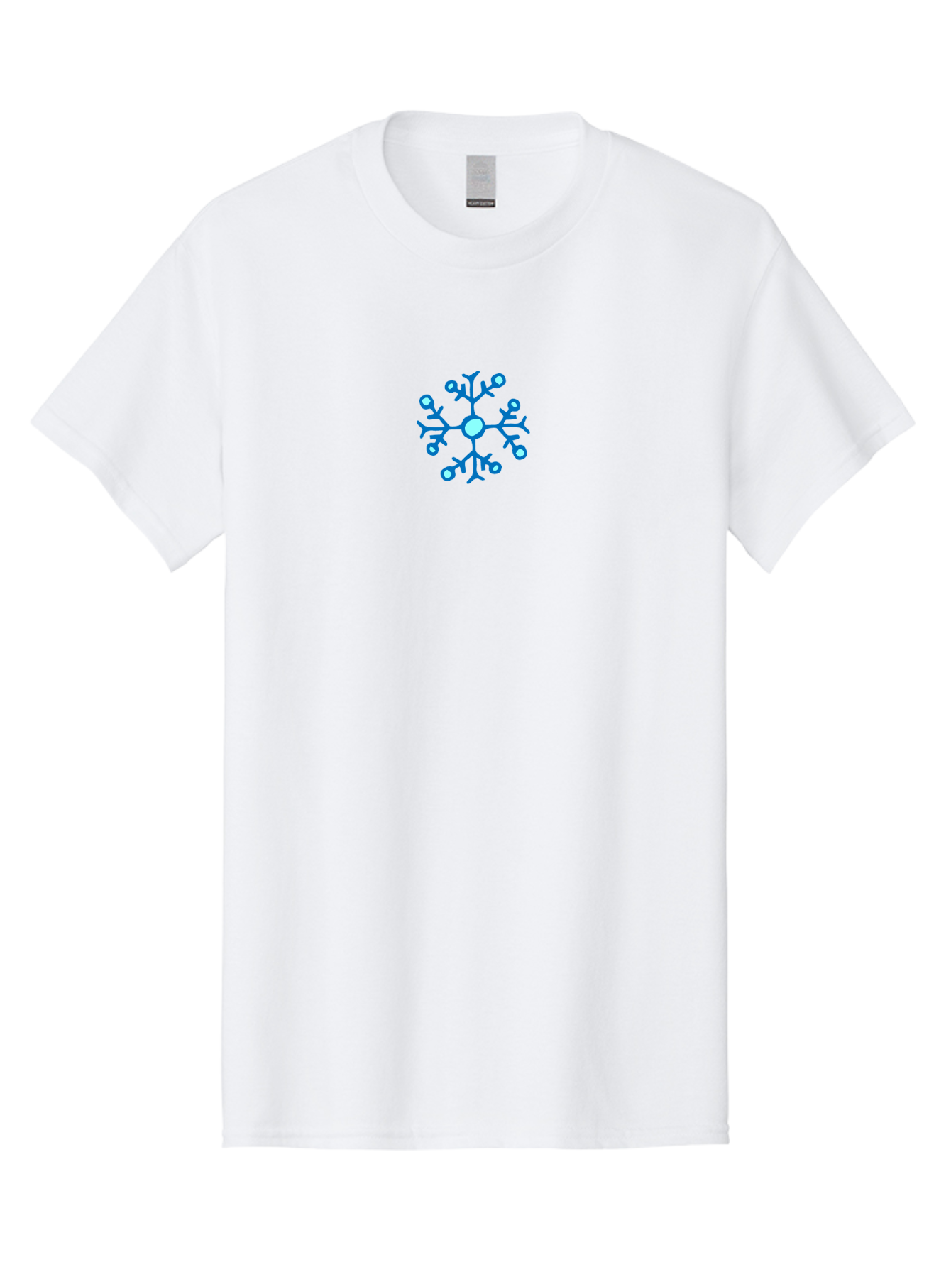 Blue-Snowflake Men'S Graphic Tee, 100% Cotton, Comfortable Casual Summer Wear, Machine Washable, Blue Snowflake, Winter Wonderland, Frosty Design, Icy Pattern, Delicate Flakes, Snow Crystal, Seasonal Decoration, Frozen Beauty, Winter Theme - Aaa769 15