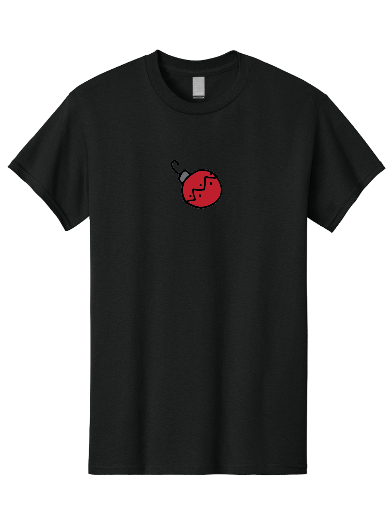 Broken-Red-Bauble Men'S Graphic Tee, 100% Cotton, Comfortable Casual Summer Wear, Machine Washable, Broken Christmas Ornament, Red Bauble, Shattered Decoration, Festive Fragility, Holiday Decor, Cracked Glass, Black Outline - Aaa773 1