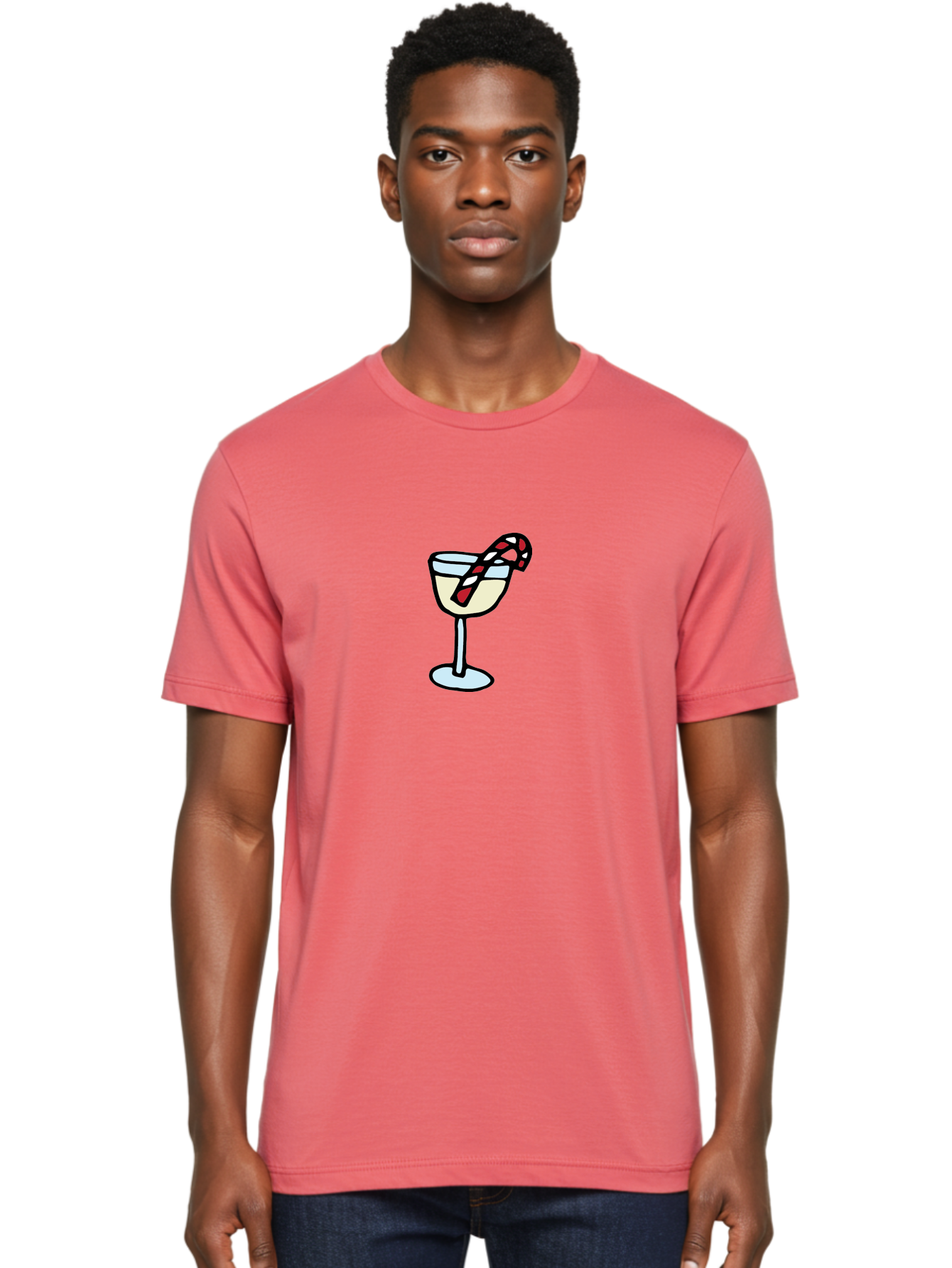Candy-Cane-Martini-2 Men'S Graphic Tee, 100% Cotton, Comfortable Casual Summer Wear, Machine Washable, Candy Cane Martini, Festive Drink, Holiday Cocktail, Christmas Treat, Sweet Indulgence, Peppermint Delight, Winter Wonderland - Aaa782 6