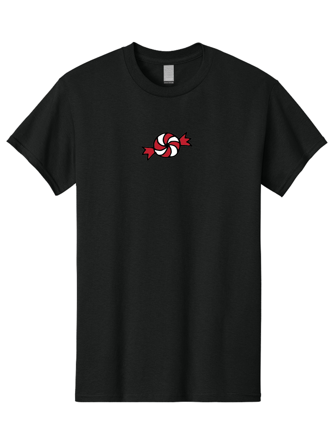 Candy Men'S Graphic Tee, 100% Cotton, Comfortable Casual Summer Wear, Machine Washable, Peppermint Candy, Red And White Swirl, Sweet Treat, Wrapped Candy, Festive Design, Cartoon Style, Holiday Candy - Aaa787 1