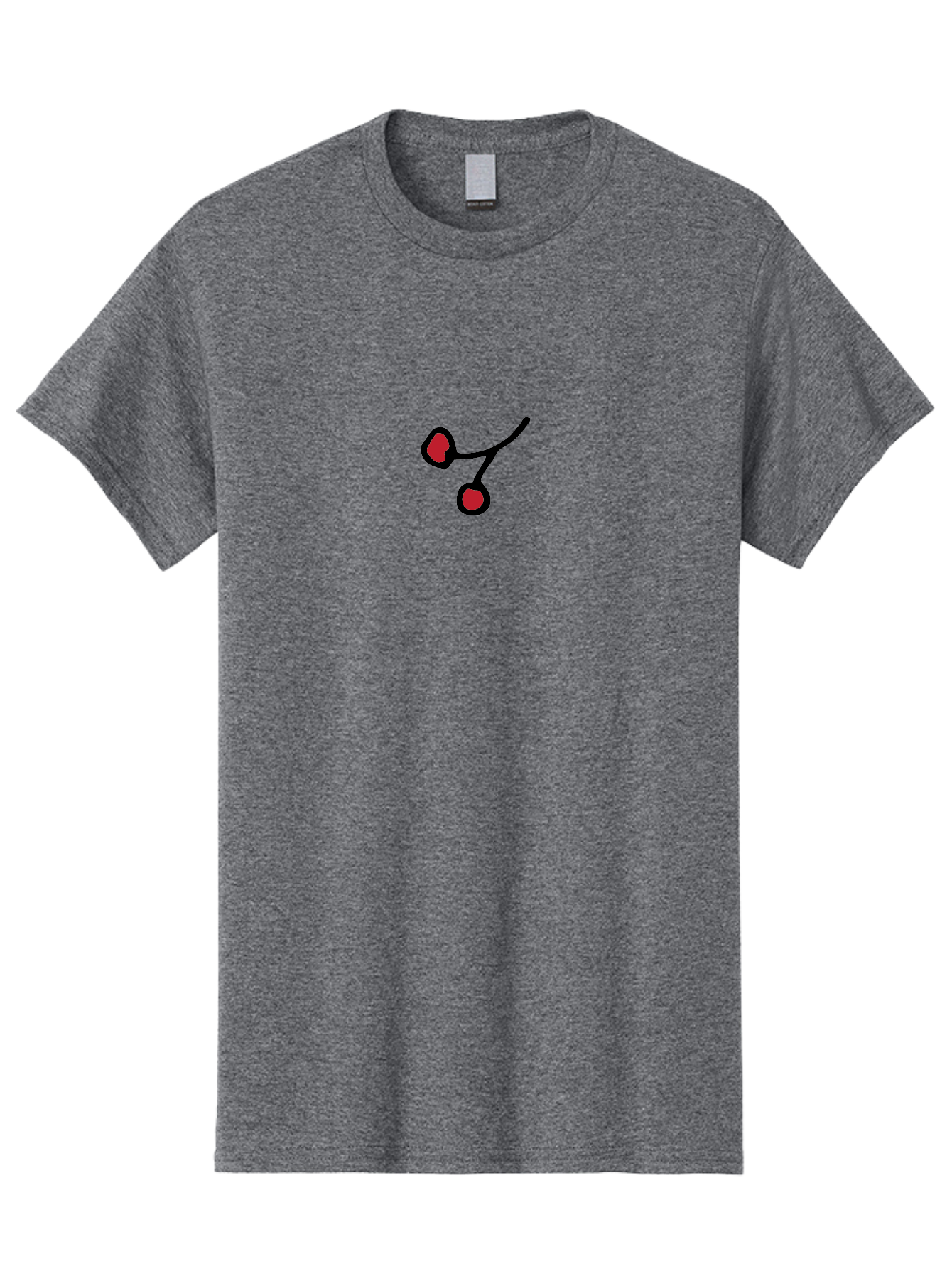 Cherries Men'S Graphic Tee, 100% Cotton, Comfortable Casual Summer Wear, Machine Washable, Pair Of Cherries, Red Fruit, Simple Drawing, Cartoon Style, Black Outline, Vibrant Red, Minimalist Art, Sweet Treats - Aaa799 9