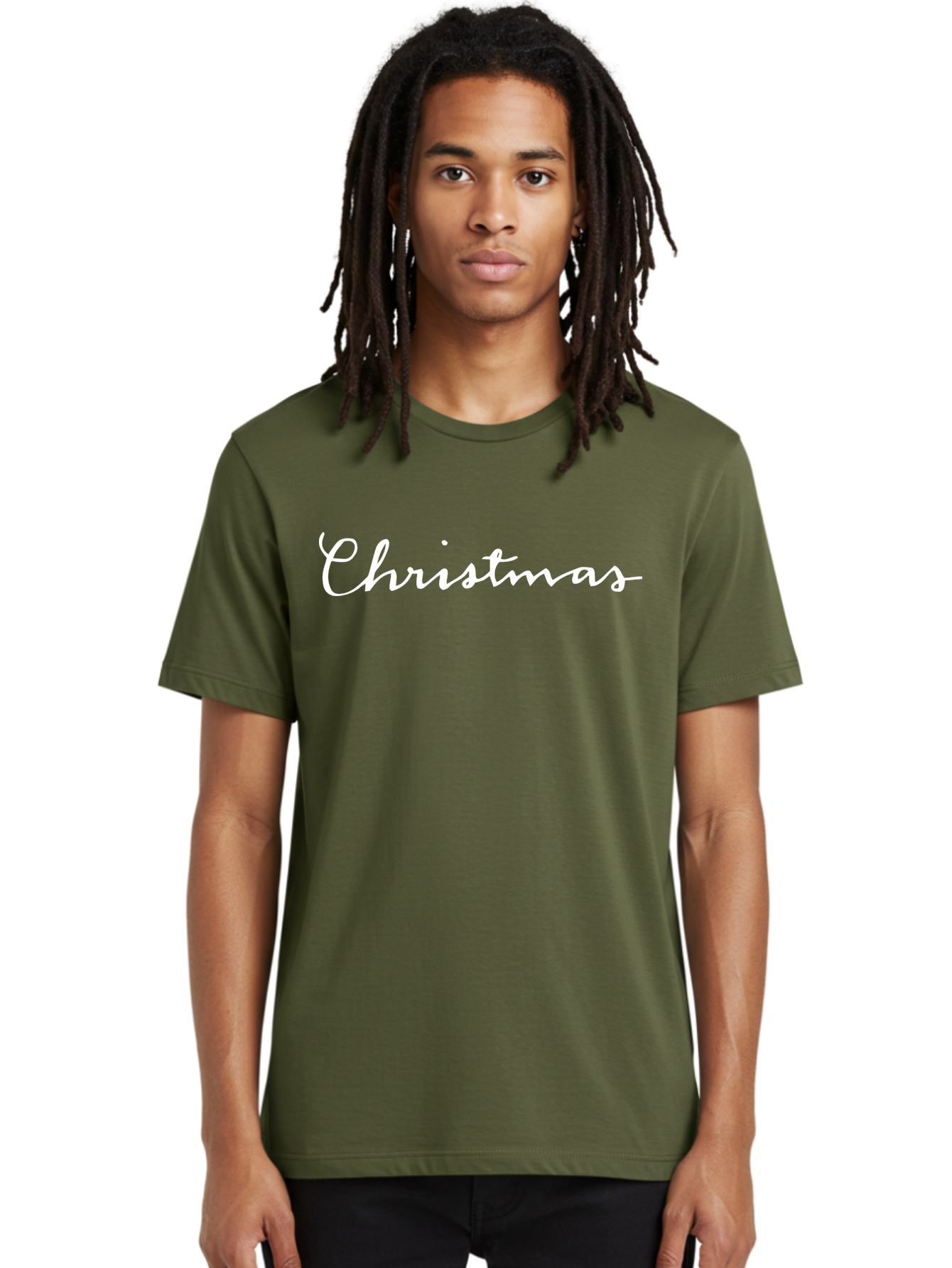 Christmas-1 Men'S Graphic Tee, 100% Cotton, Comfortable Casual Summer Wear, Machine Washable, Christmas, Holiday Season, Festive Atmosphere, Winter Wonderland, Holiday Cheer, Christmas Magic, White Cursive Text - Aaa801 18