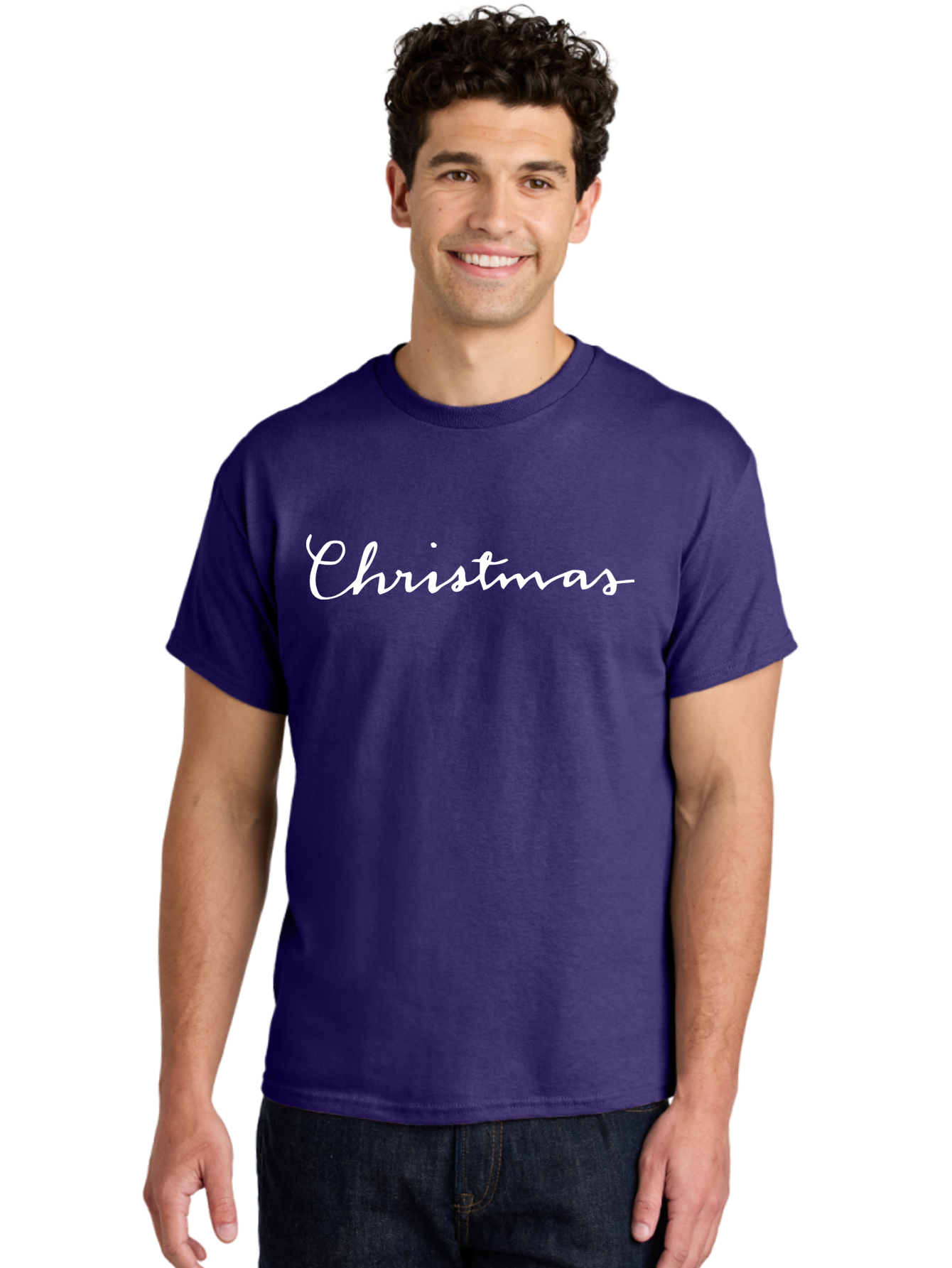 Christmas-1 Men'S Graphic Tee, 100% Cotton, Comfortable Casual Summer Wear, Machine Washable, Christmas, Holiday Season, Festive Atmosphere, Winter Wonderland, Holiday Cheer, Christmas Magic, White Cursive Text - Aaa801 22