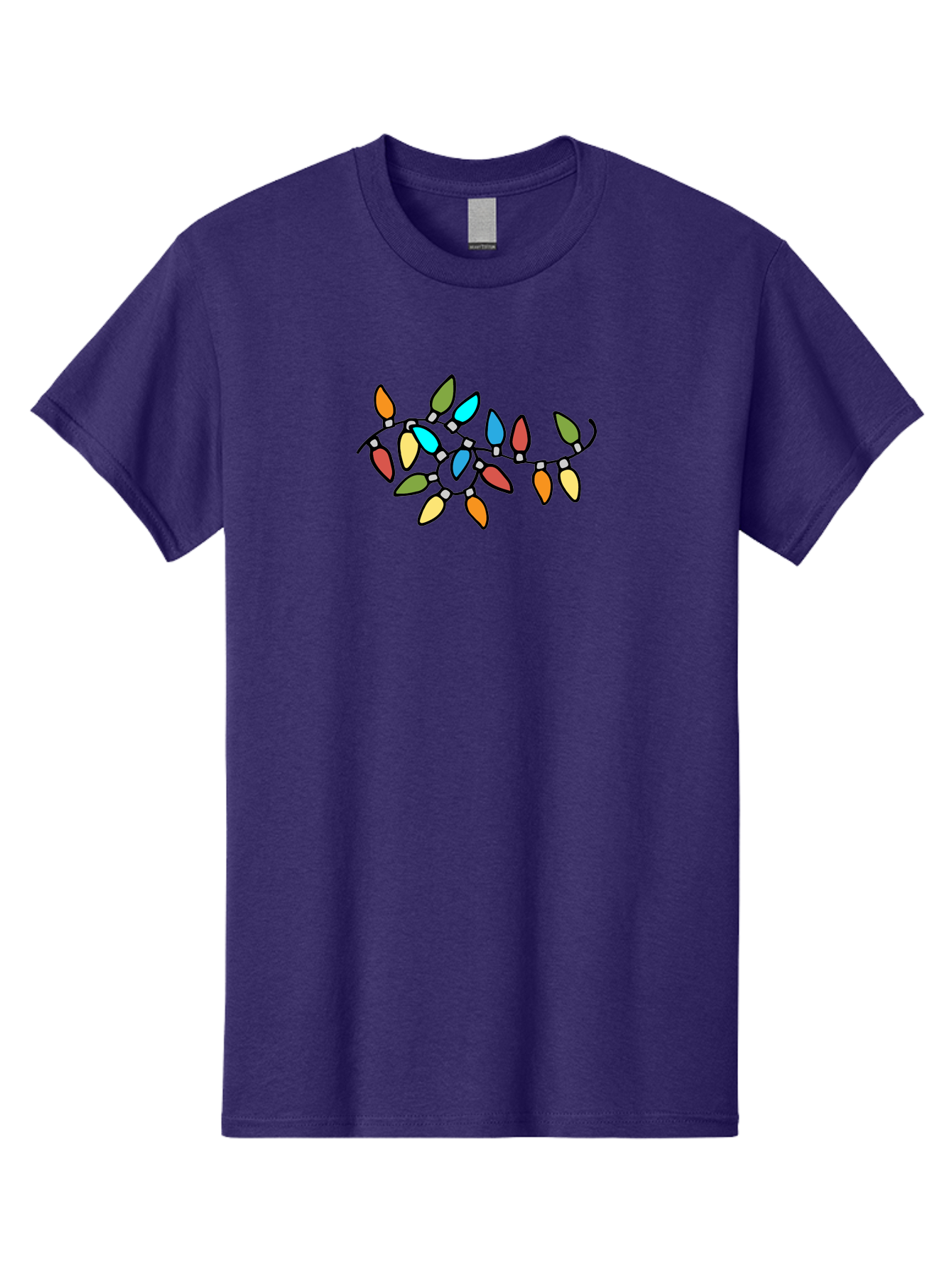 Christmas-Lights-1 Men'S Graphic Tee, 100% Cotton, Comfortable Casual Summer Wear, Machine Washable, Multicolored Christmas Lights, Festive Decorations, Holiday String Lights, Colorful Bulbs, Celebration Decoration, Party Lights - Aaa807 23