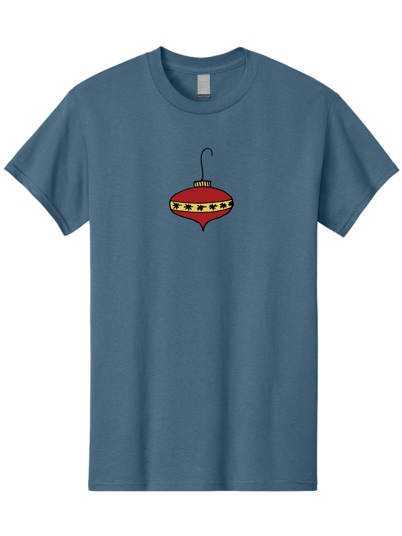 Christmas-Ornament Men'S Graphic Tee, 100% Cotton, Comfortable Casual Summer Wear, Machine Washable, Christmas Ornament, Red Decoration, Festive Decor, Holiday Season, Yellow And Black Pattern, Christmas Tree Decoration, Vintage Style, - Aaa815 27