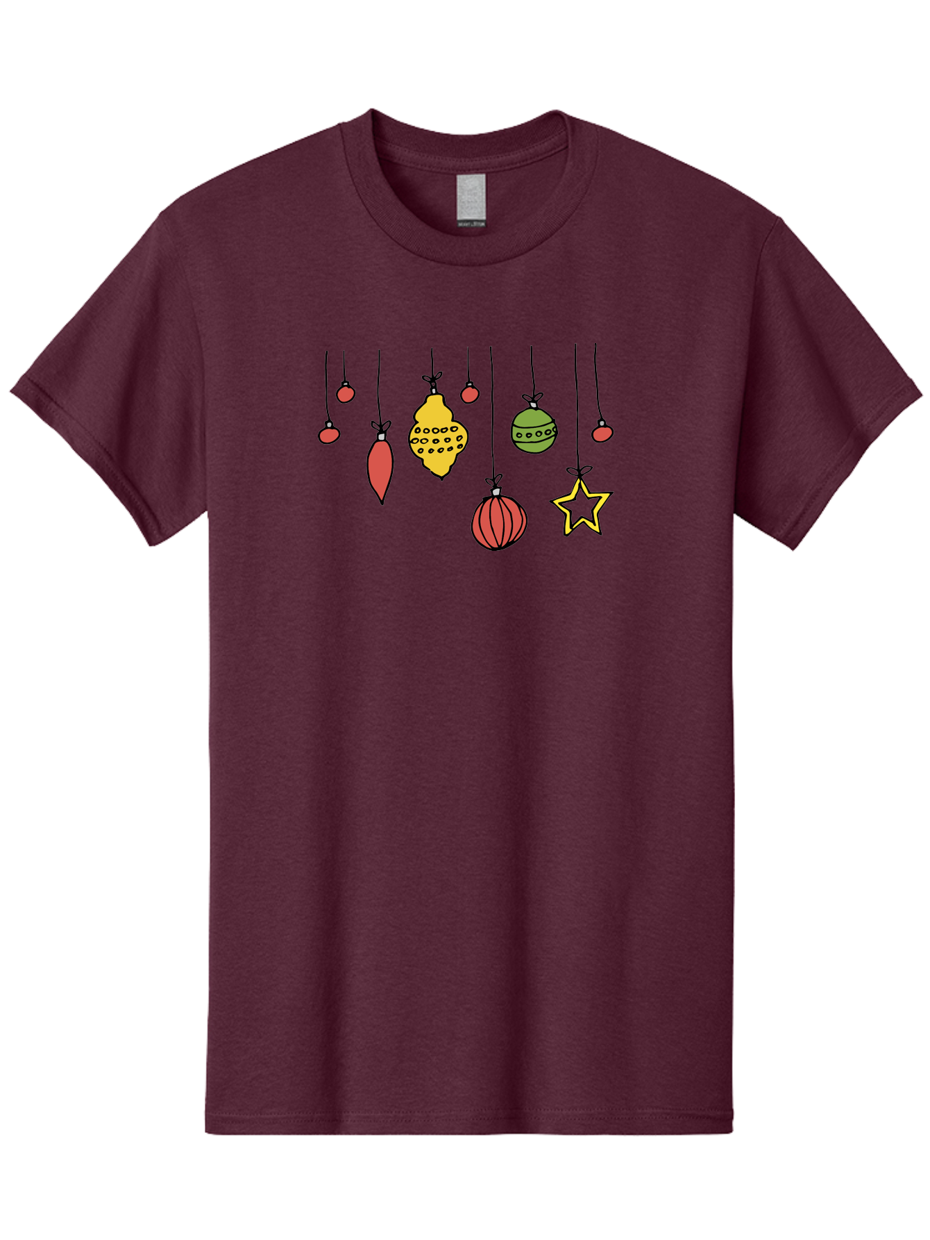 Christmas-Ornaments-1 Men'S Graphic Tee, 100% Cotton, Comfortable Casual Summer Wear, Machine Washable, Christmas Ornaments, Hanging Decorations, Festive Decor, Holiday Season, Christmas Tree Decorations, Red And Green Ornaments, - Aaa816 19