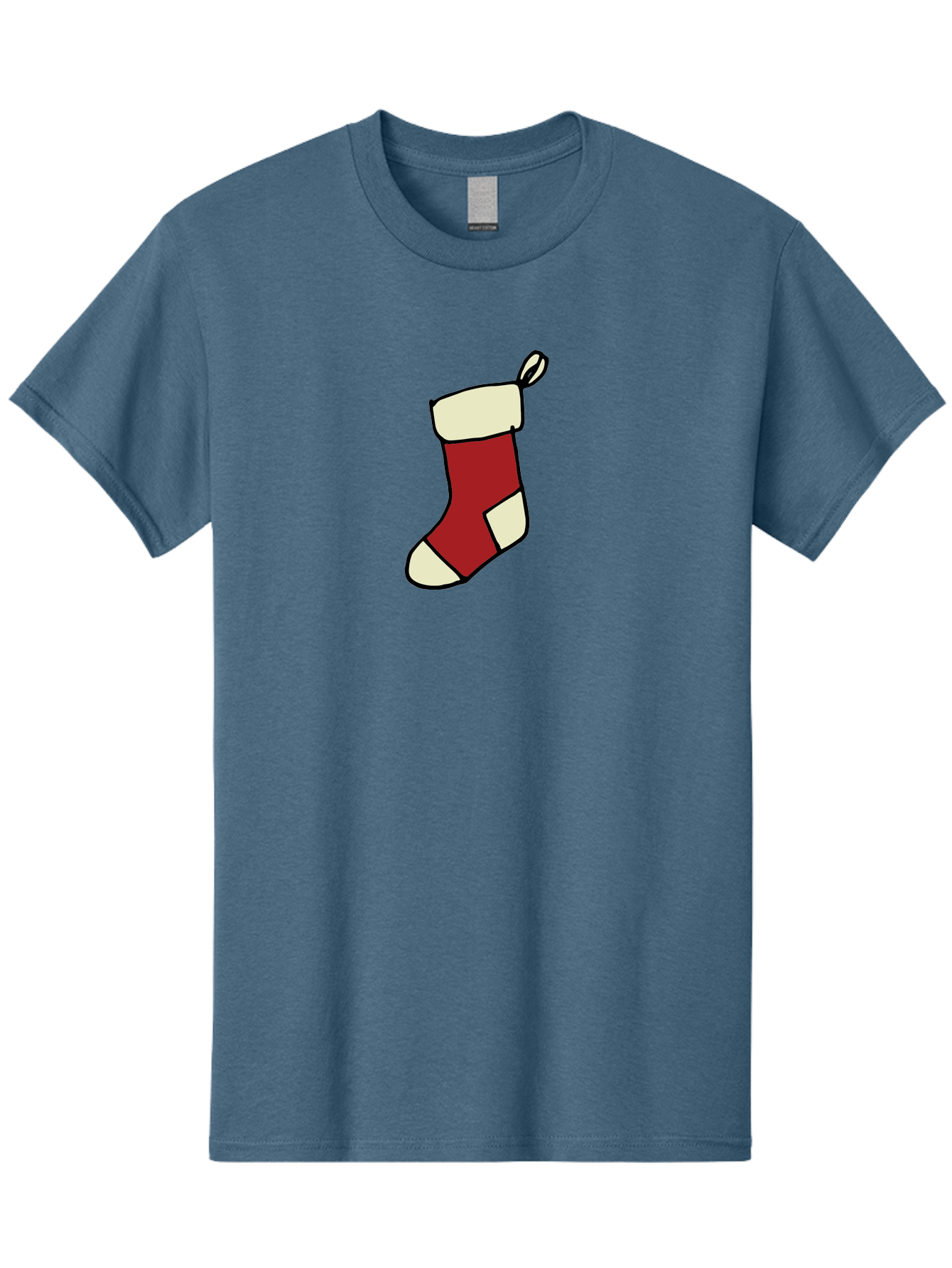 Christmas-Stocking Men'S Graphic Tee, 100% Cotton, Comfortable Casual Summer Wear, Machine Washable, Christmas Stocking, Holiday Decor, Festive Tradition, Red And White Colors, Black Outline, Cartoon Style, Holiday Season, Winter Wonderland - Aaa821 9