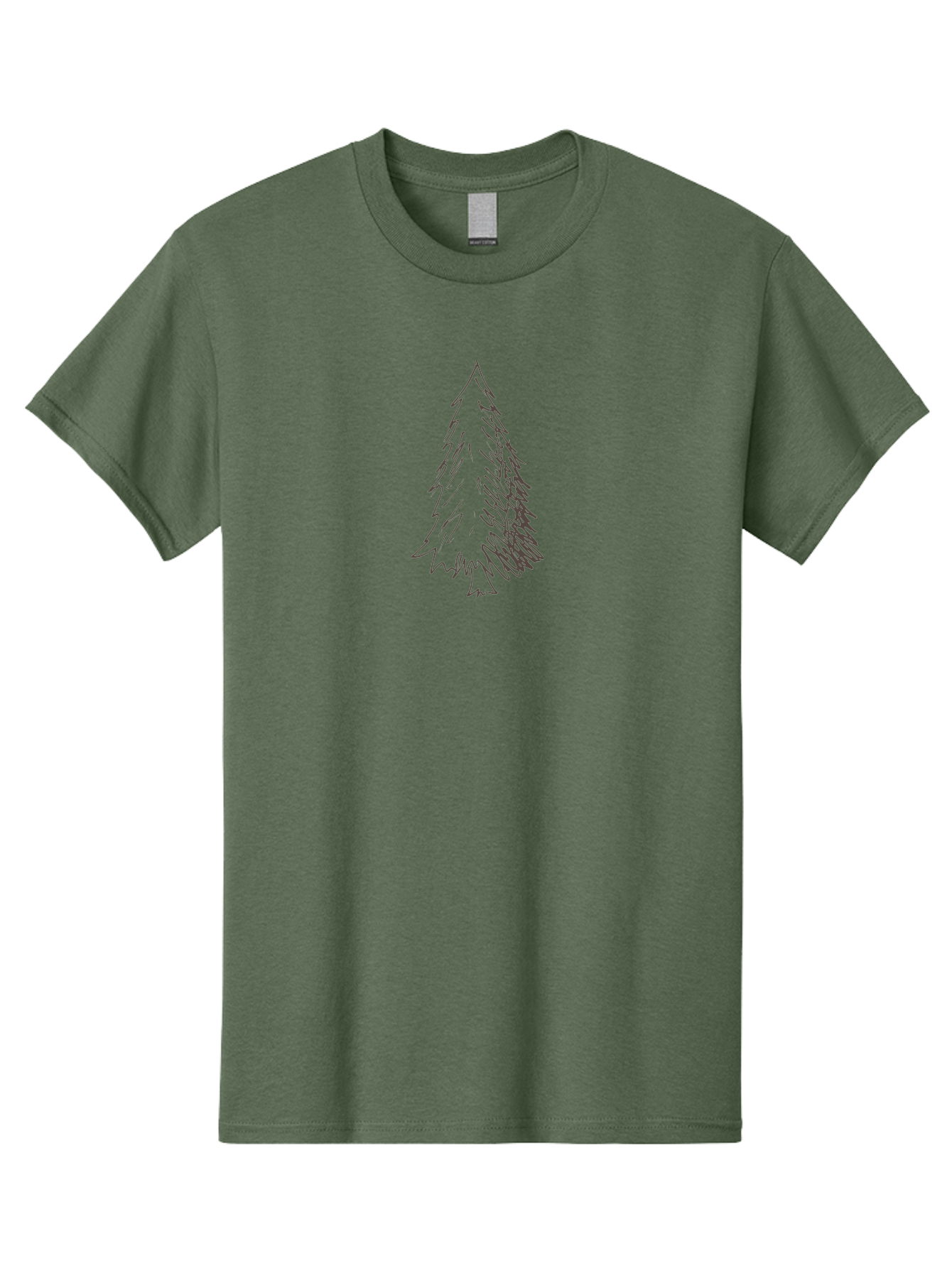 Christmas-Tree-1 Men'S Graphic Tee, 100% Cotton, Comfortable Casual Summer Wear, Machine Washable, Hand-Drawn Christmas Tree, Simple Illustration, Festive Symbol, Holiday Decoration, Minimalist Design, Purple Outline - Aaa822 5