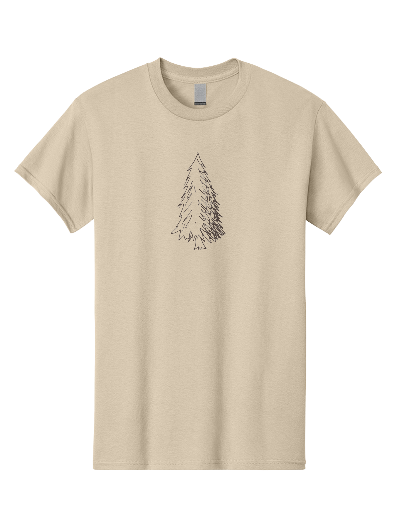 Christmas-Tree-1 Men'S Graphic Tee, 100% Cotton, Comfortable Casual Summer Wear, Machine Washable, Hand-Drawn Christmas Tree, Simple Illustration, Festive Symbol, Holiday Decoration, Minimalist Design, Purple Outline - Aaa822 23