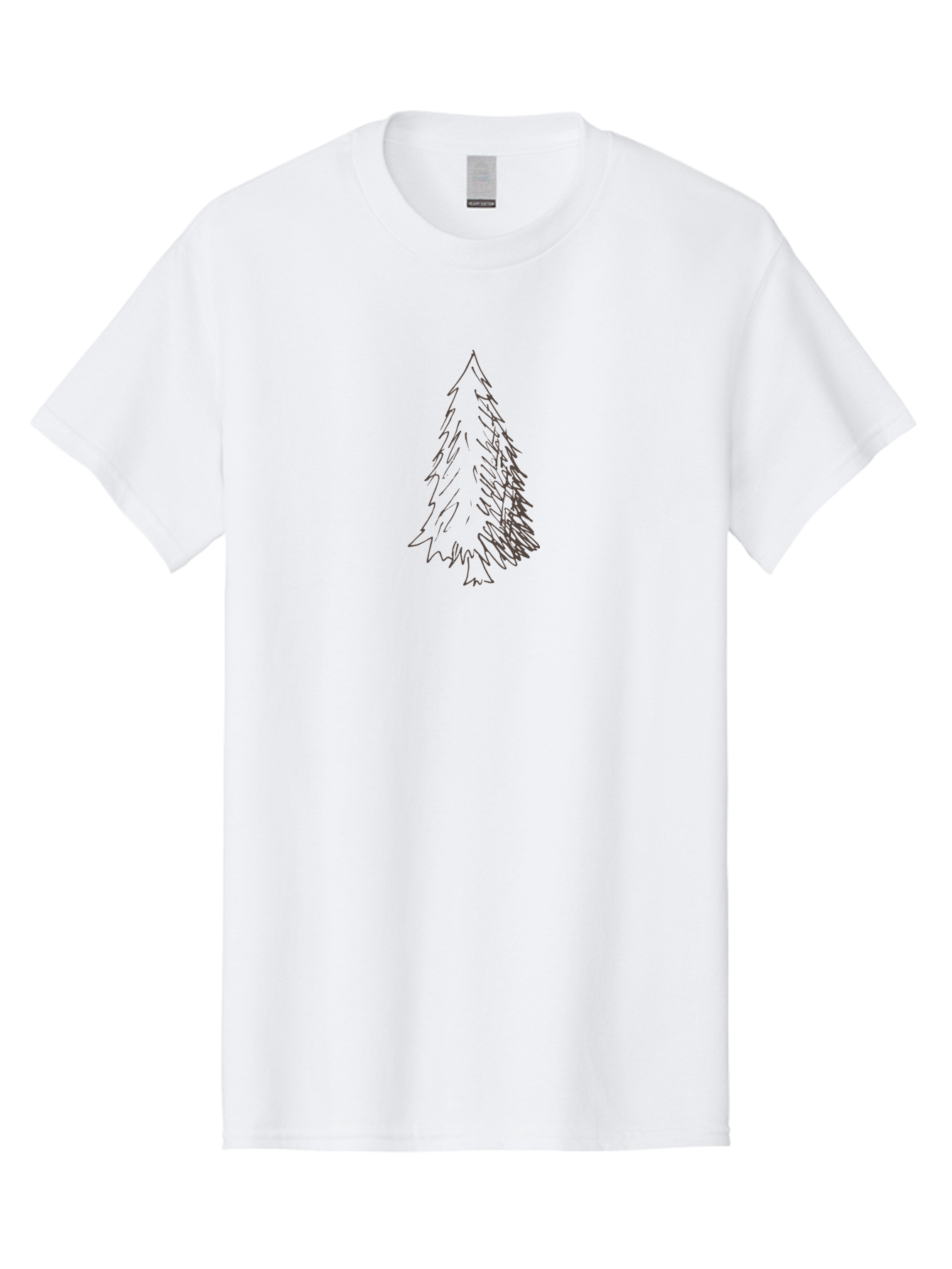 Christmas-Tree-1 Men'S Graphic Tee, 100% Cotton, Comfortable Casual Summer Wear, Machine Washable, Hand-Drawn Christmas Tree, Simple Illustration, Festive Symbol, Holiday Decoration, Minimalist Design, Purple Outline - Aaa822 3
