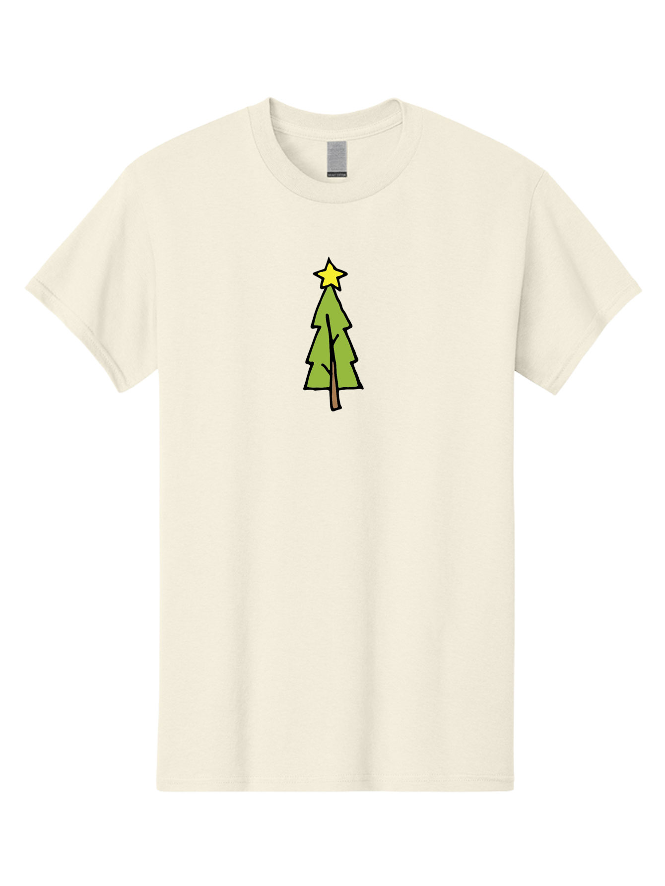 Christmas-Tree-4 Men'S Graphic Tee, 100% Cotton, Comfortable Casual Summer Wear, Machine Washable, Christmas Tree, Festive Season, Holiday Decorations, Star Topper, Cartoon Style, Simple Design, Green Tree, Yellow Star, Winter Wonderland, - Aaa825 27