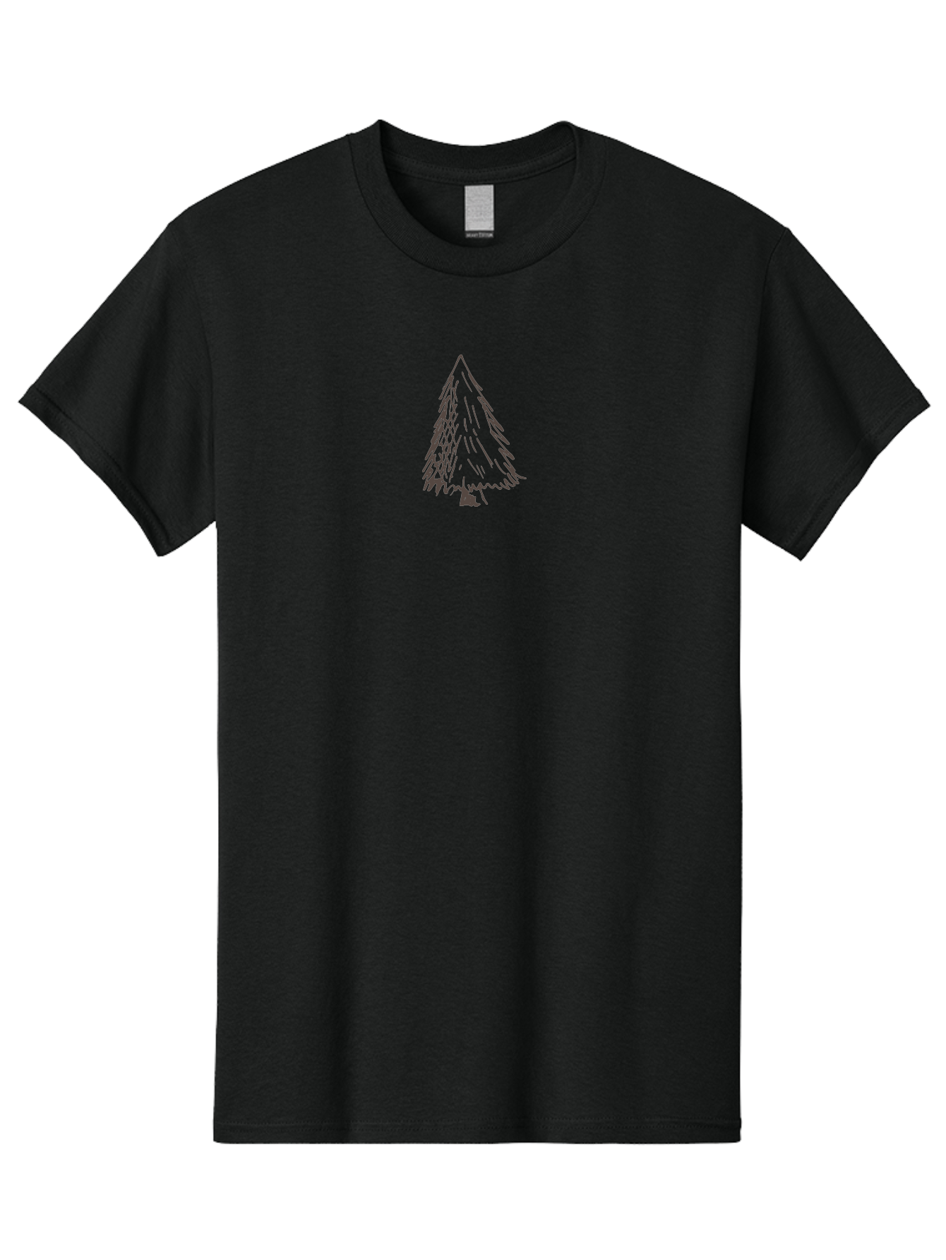 Christmas-Tree Men'S Graphic Tee, 100% Cotton, Comfortable Casual Summer Wear, Machine Washable, Hand Drawn Pine Tree, Simple Illustration, Minimalist Design, Triangular Shape, Dark Gray Lines, Rustic Charm, Whimsical Art, Forest Symbol - Aaa826 29
