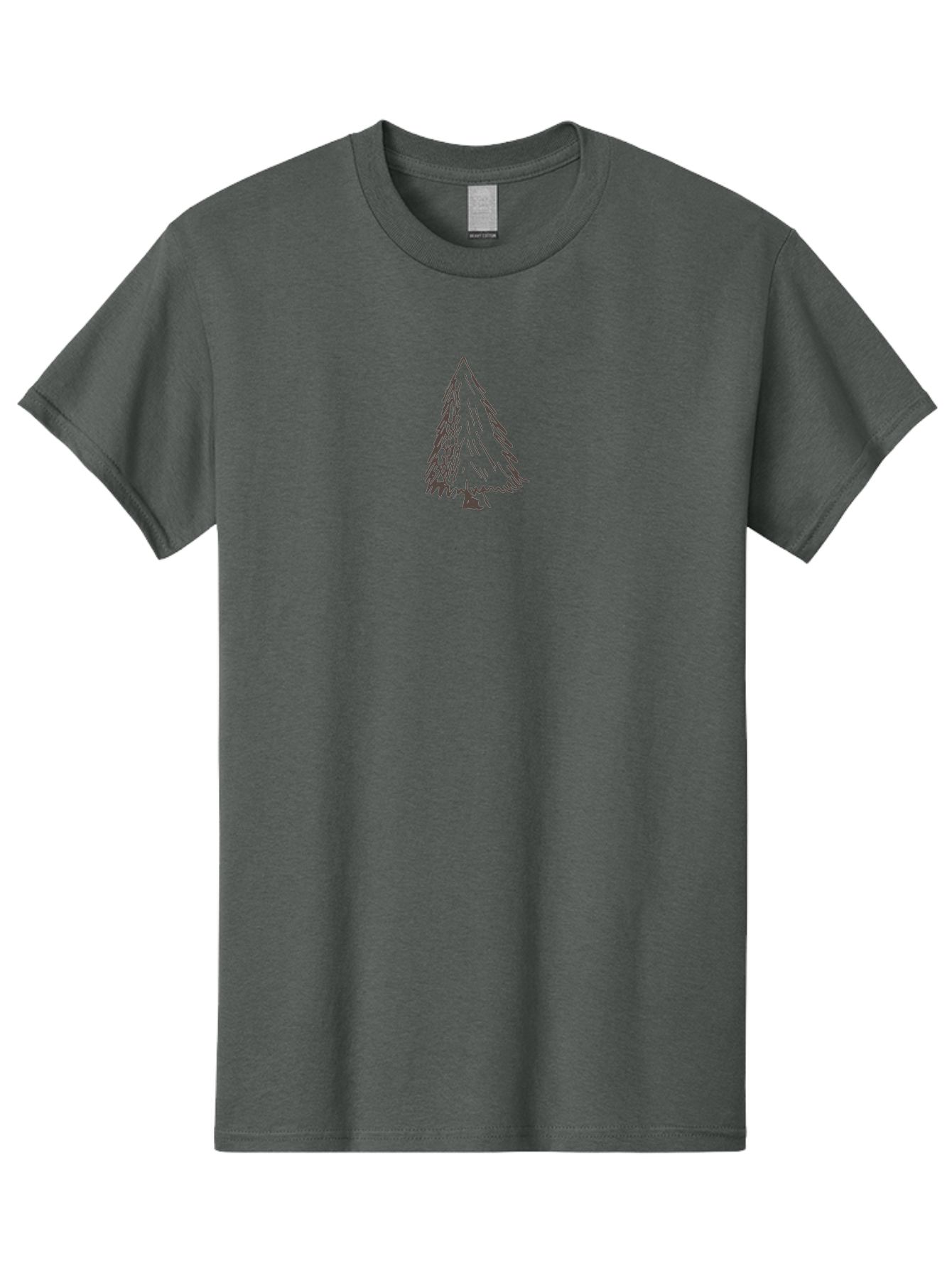 Christmas-Tree Men'S Graphic Tee, 100% Cotton, Comfortable Casual Summer Wear, Machine Washable, Hand Drawn Pine Tree, Simple Illustration, Minimalist Design, Triangular Shape, Dark Gray Lines, Rustic Charm, Whimsical Art, Forest Symbol - Aaa826 27