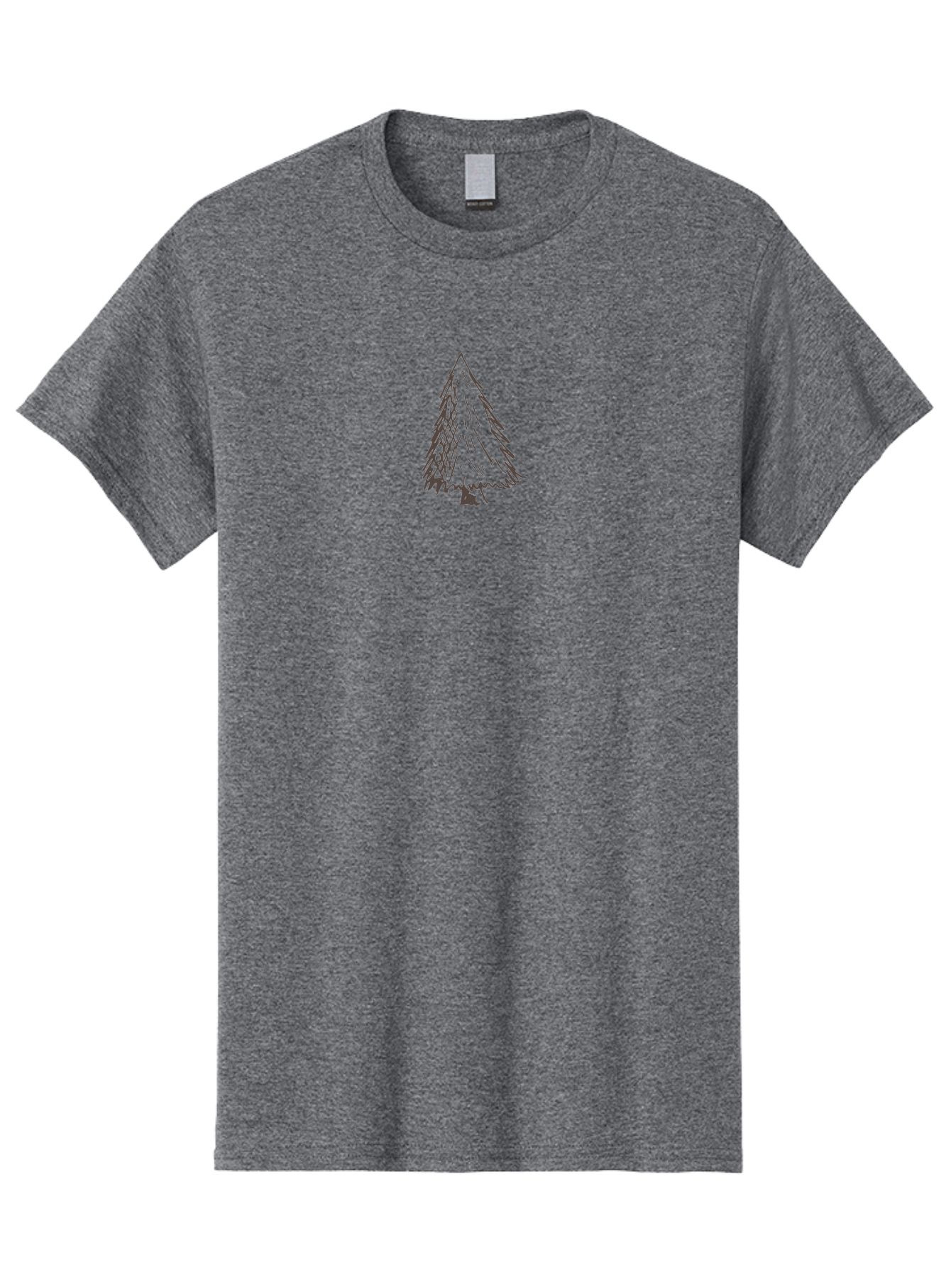Christmas-Tree Men'S Graphic Tee, 100% Cotton, Comfortable Casual Summer Wear, Machine Washable, Hand Drawn Pine Tree, Simple Illustration, Minimalist Design, Triangular Shape, Dark Gray Lines, Rustic Charm, Whimsical Art, Forest Symbol - Aaa826 19