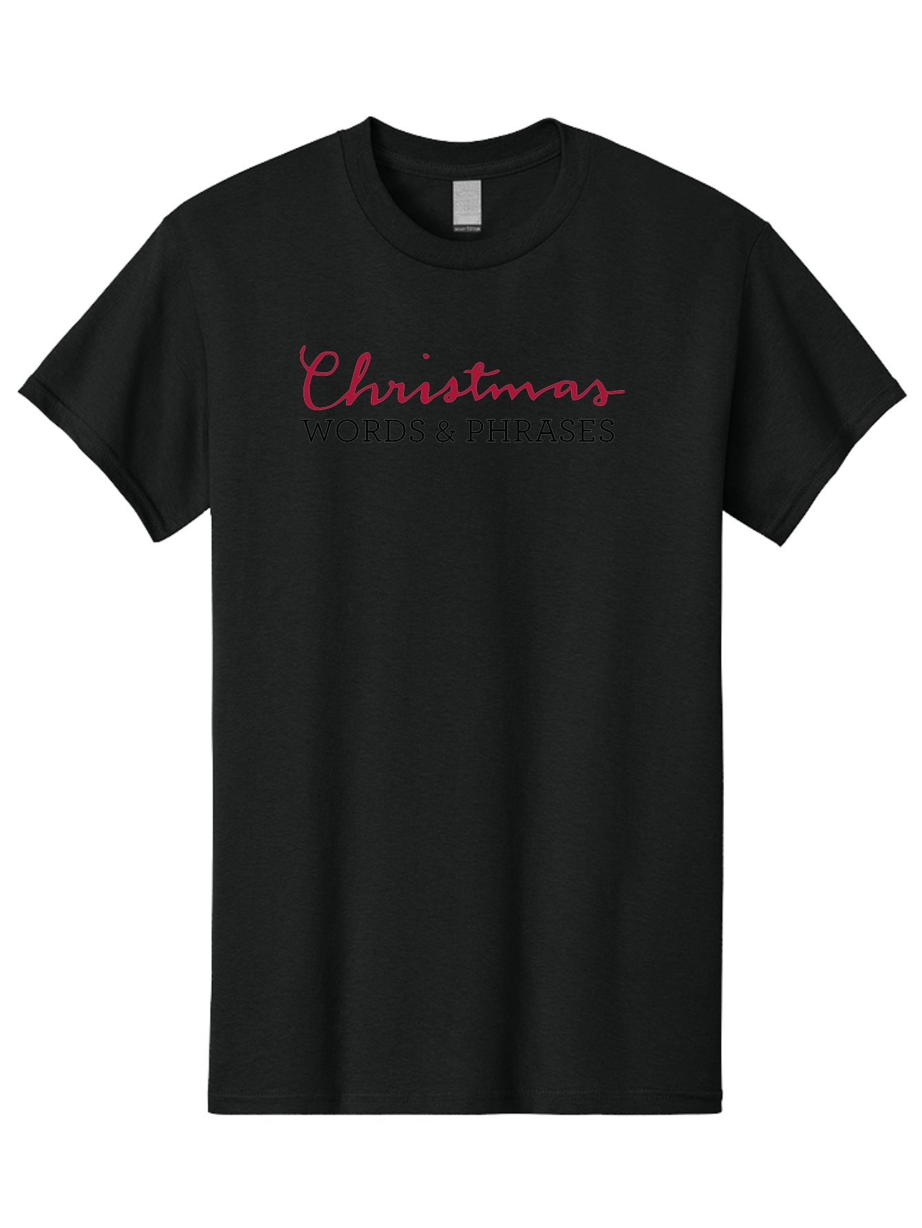 Christmas-Words-Phrases-2 Men'S Graphic Tee, 100% Cotton, Comfortable Casual Summer Wear, Machine Washable, Christmas Graphics, Holiday Phrases, Festive Fonts, Christmas Vocabulary, Seasonal Wording, Red And Black Text - Aaa829 15