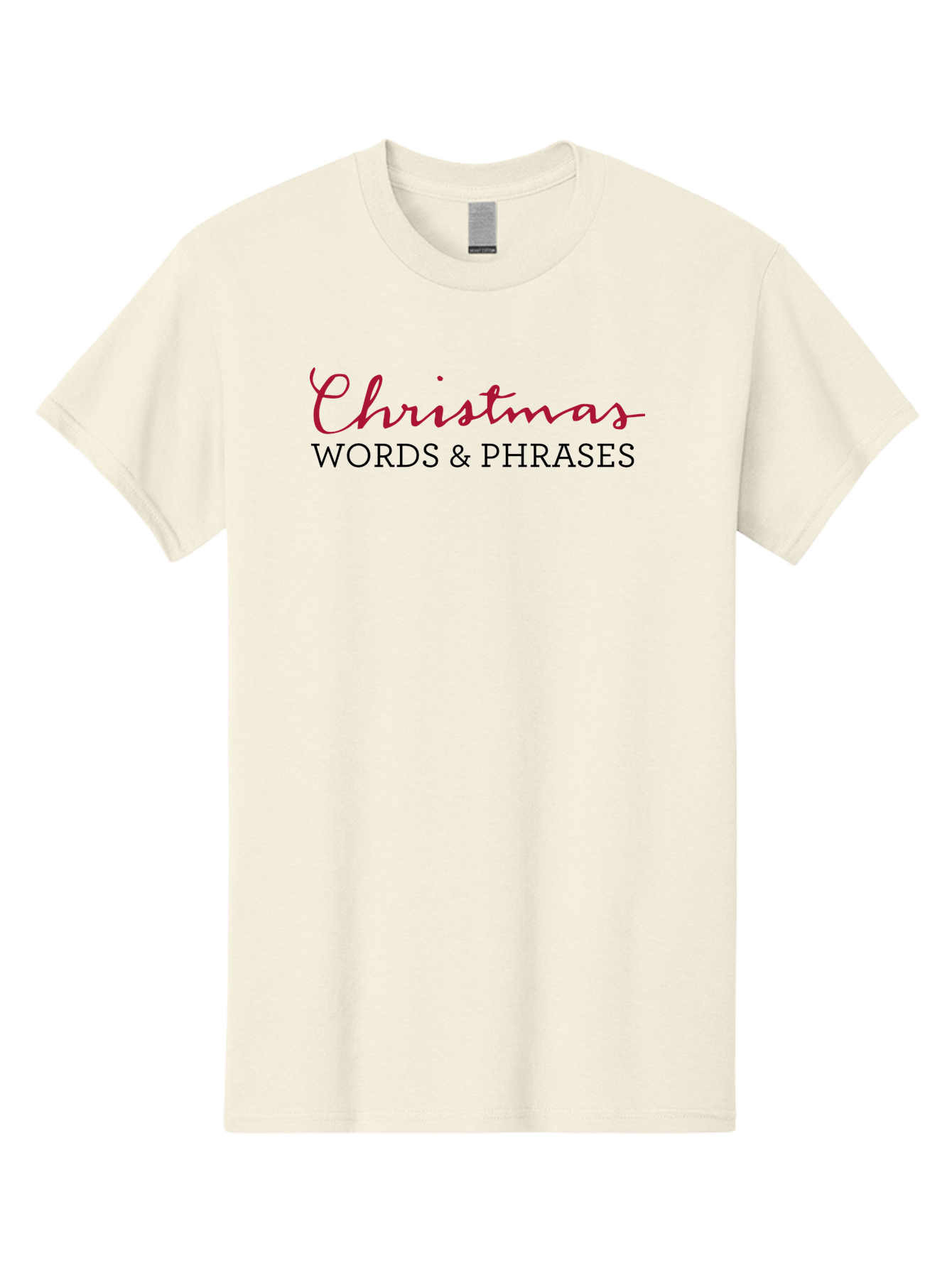 Christmas-Words-Phrases-2 Men'S Graphic Tee, 100% Cotton, Comfortable Casual Summer Wear, Machine Washable, Christmas Graphics, Holiday Phrases, Festive Fonts, Christmas Vocabulary, Seasonal Wording, Red And Black Text - Aaa829 23
