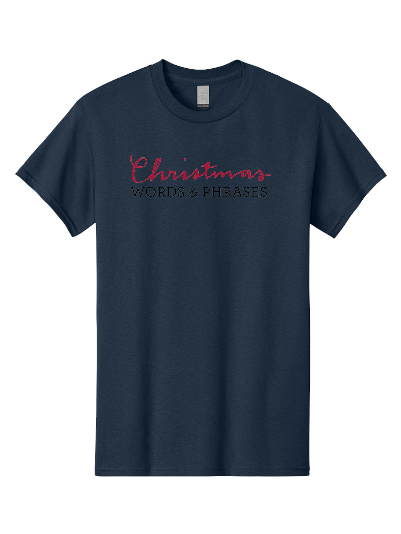 Christmas-Words-Phrases-2 Men'S Graphic Tee, 100% Cotton, Comfortable Casual Summer Wear, Machine Washable, Christmas Graphics, Holiday Phrases, Festive Fonts, Christmas Vocabulary, Seasonal Wording, Red And Black Text - Aaa829 5