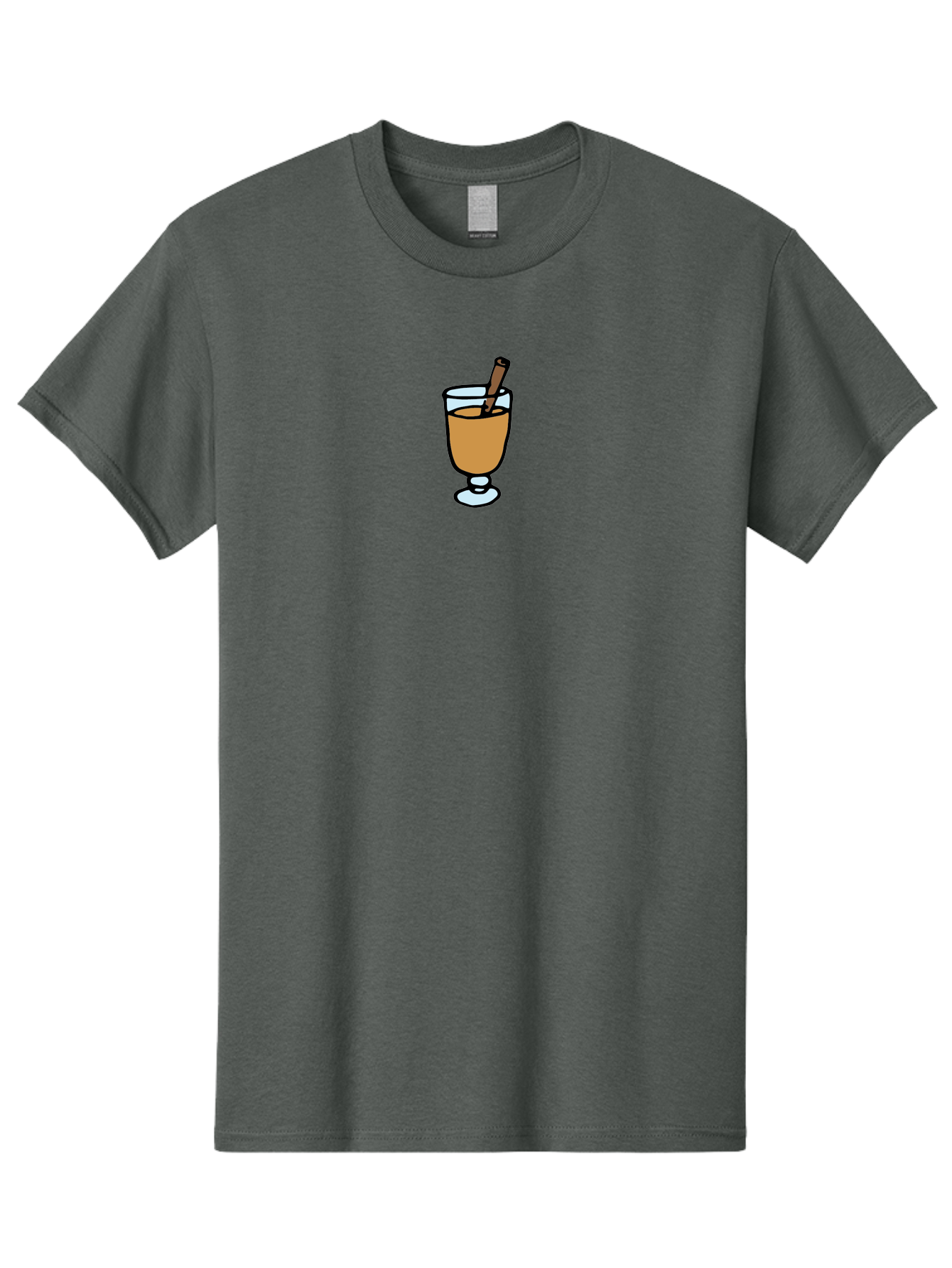 Cinnamon-Cocktail Men'S Graphic Tee, 100% Cotton, Comfortable Casual Summer Wear, Machine Washable, Glass Of Warm Drink, Cinnamon Stick, Autumn Beverage, Cozy Atmosphere, Comforting Drink, Spicy Flavor, Festive Treat, Hot Cider, - Aaa834 3