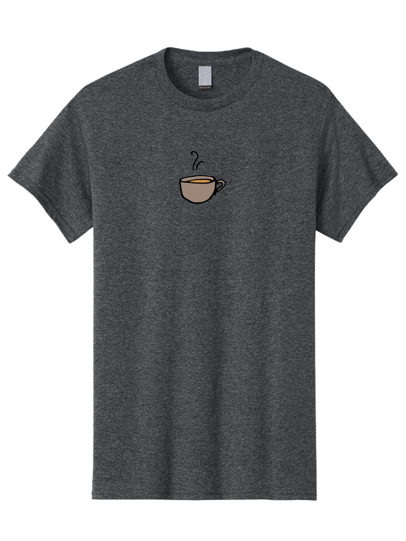 Cup-Of-Coffee-1 Men'S Graphic Tee, 100% Cotton, Comfortable Casual Summer Wear, Machine Washable, Steaming Cup, Coffee Beverage, Brown Liquid, Cartoon Illustration, Coffee Break, Morning Routine, Warm Drink, Simple Design - Aaa844 7
