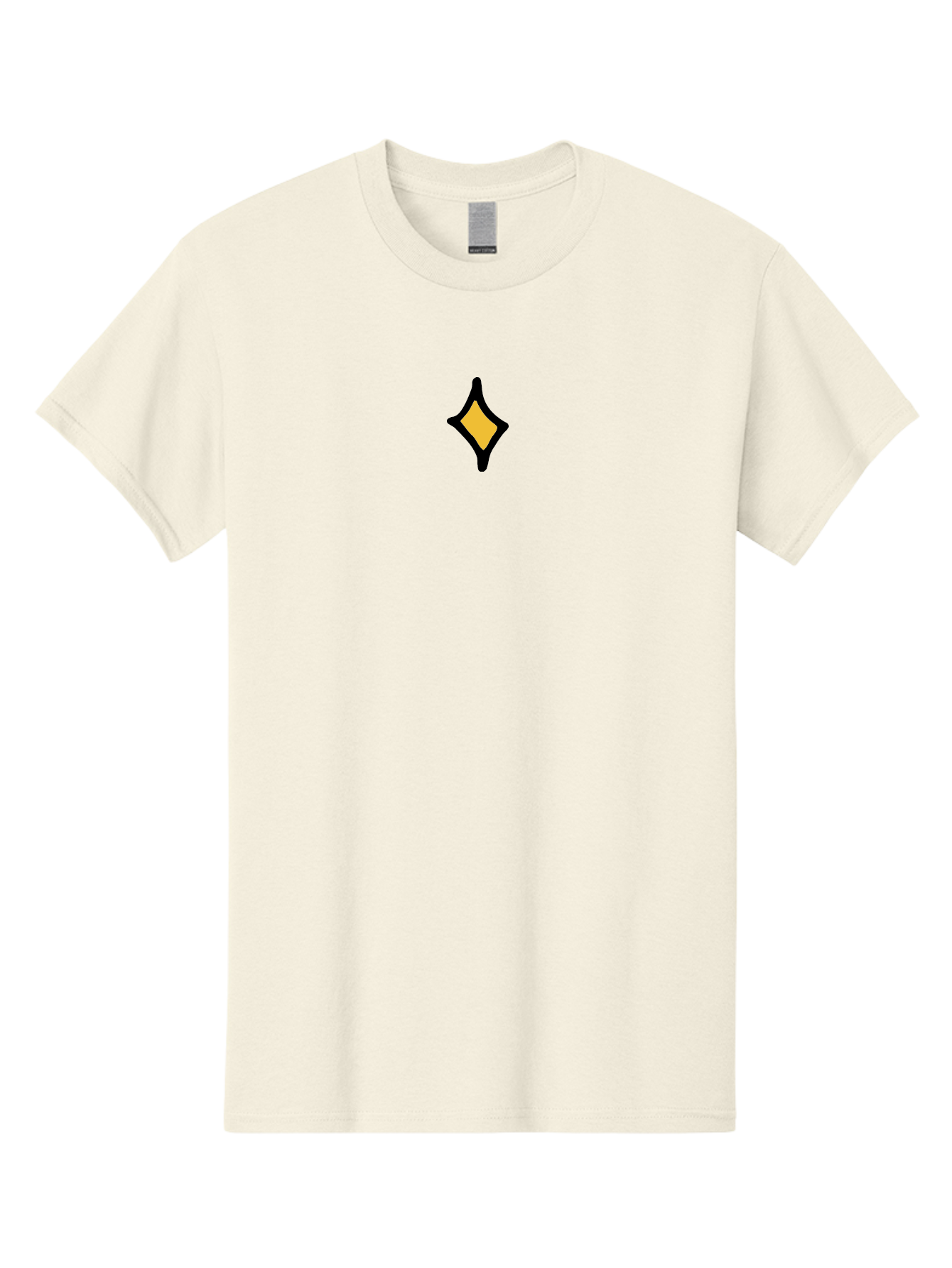 Diamond-Shape-1 Men'S Graphic Tee, 100% Cotton, Comfortable Casual Summer Wear, Machine Washable, Yellow Diamond, Black Outline, Star Shape, Abstract Design, Graphic Icon, Minimalist Art, Simple Symbol, Geometric Pattern, Decorative Element - Aaa854 17