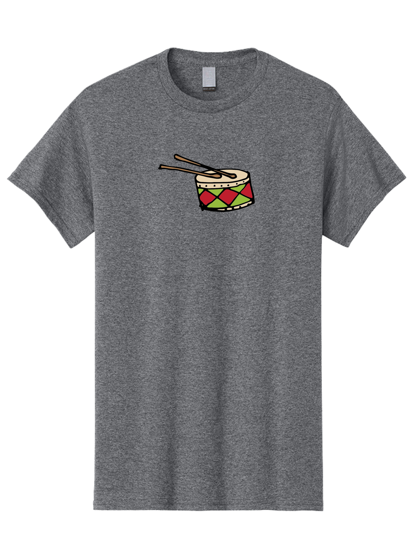 Drum-With-Drumsticks Men'S Graphic Tee, 100% Cotton, Comfortable Casual Summer Wear, Machine Washable, Drum With Drumsticks, Percussion Instrument, Music, Rhythm, Red And Green Design, Drumming, Musical Instrument - Aaa865 9
