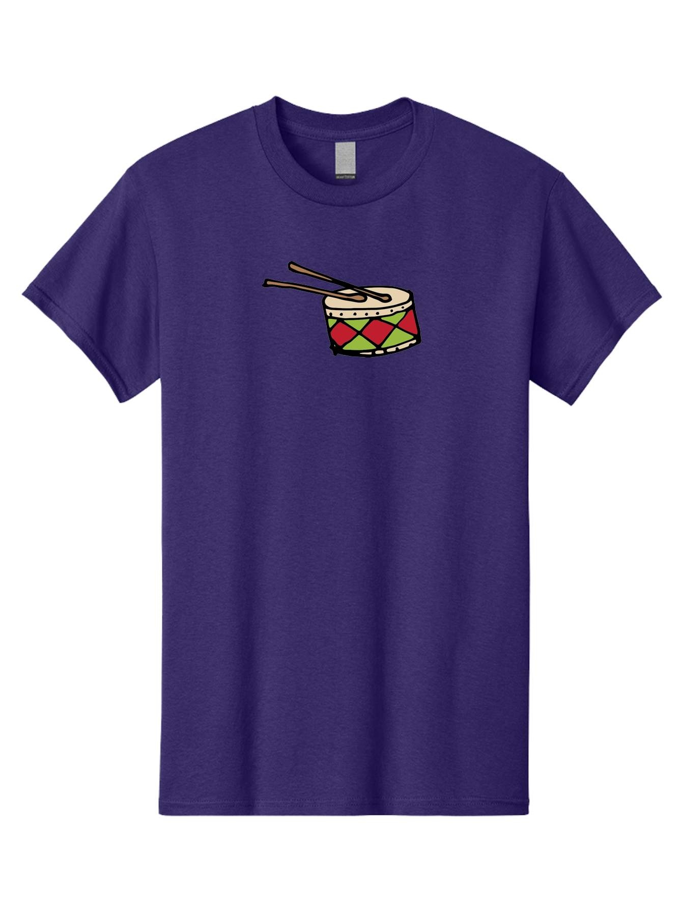 Drum-With-Drumsticks Men'S Graphic Tee, 100% Cotton, Comfortable Casual Summer Wear, Machine Washable, Drum With Drumsticks, Percussion Instrument, Music, Rhythm, Red And Green Design, Drumming, Musical Instrument - Aaa865 21